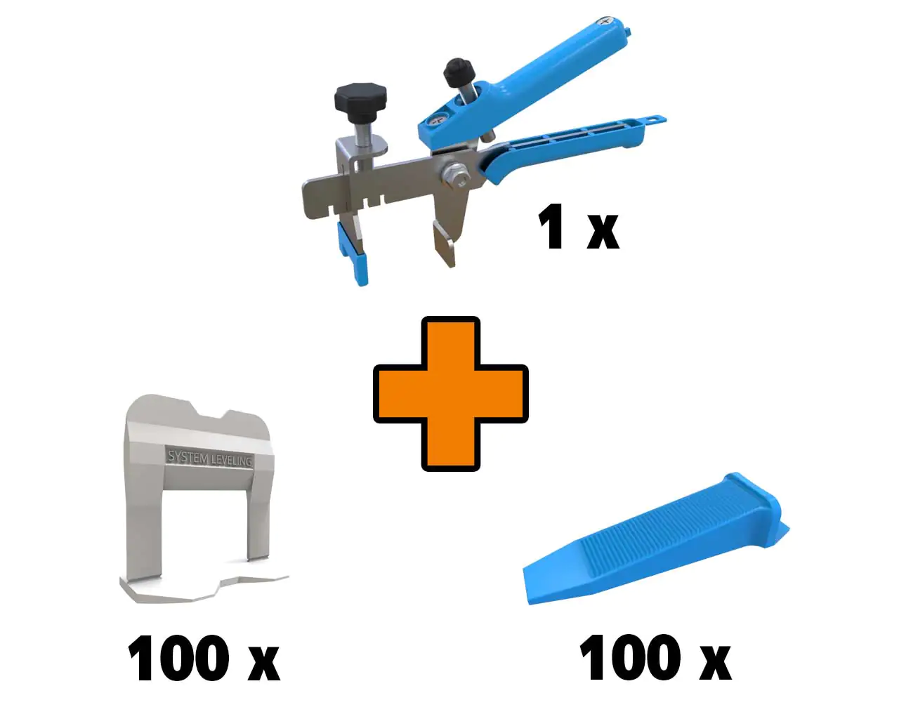 System Leveling Fliesen-Nivelliersystem Set S Fugenbreite 3 mm System Leveling Fliesen-Nivelliersystem Set S Fugenbreite 3 mm