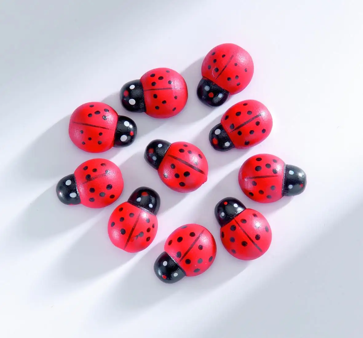 7610877377254 Glorex Holzstreuteile Marienkäfer, 10 Stück