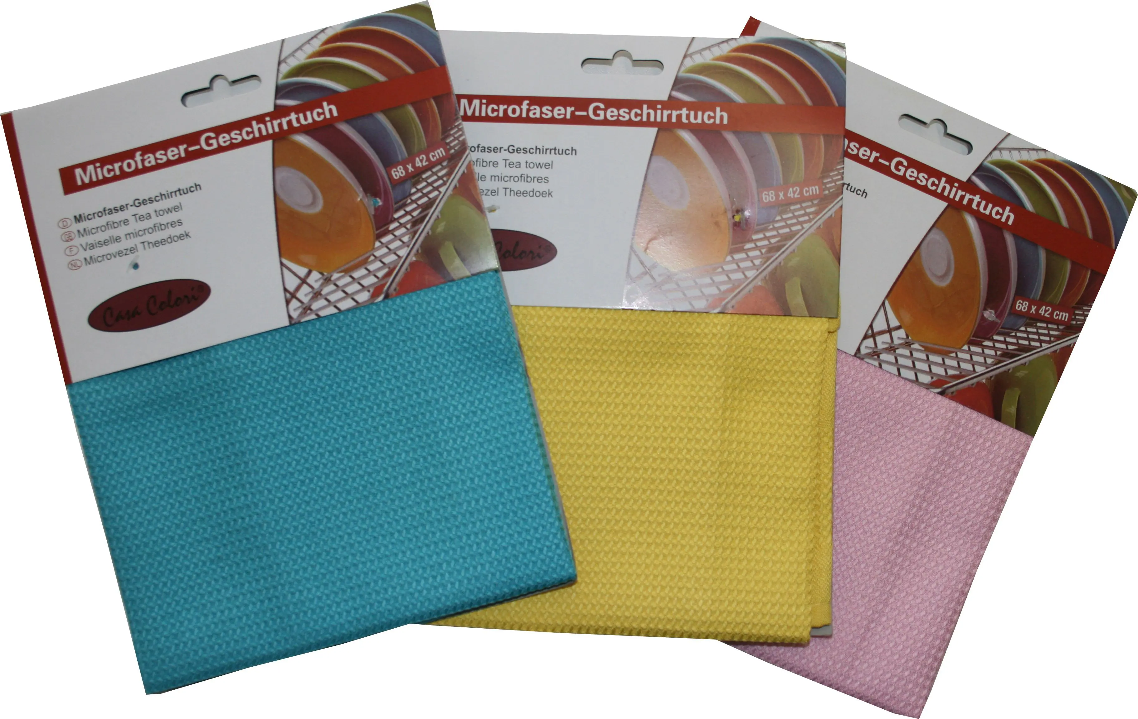 Geschirrtücher Mikrofaser 42 x 66 cm 3-fach sortiert