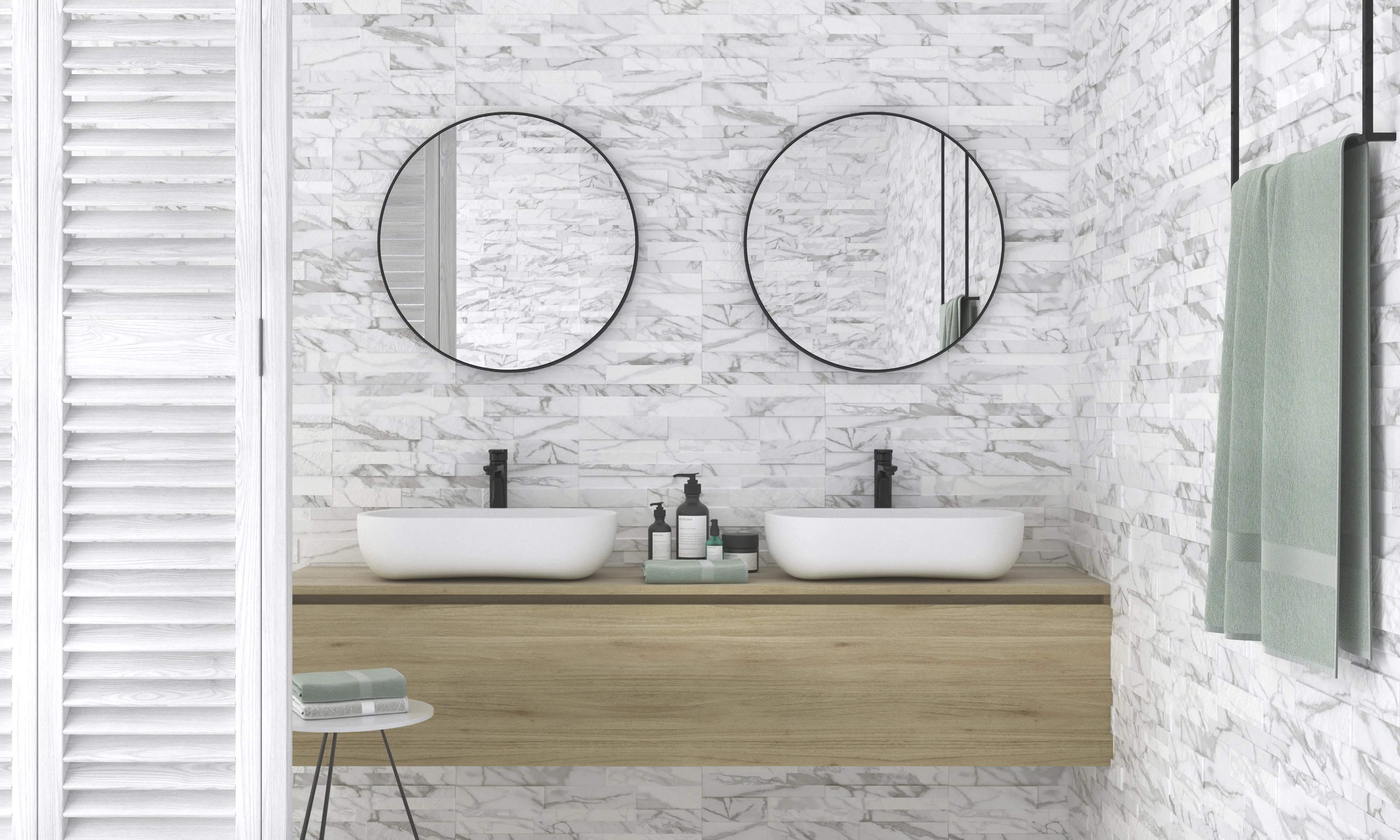 Verblendstein Tavella 61,3 x 30,3 cm weiß