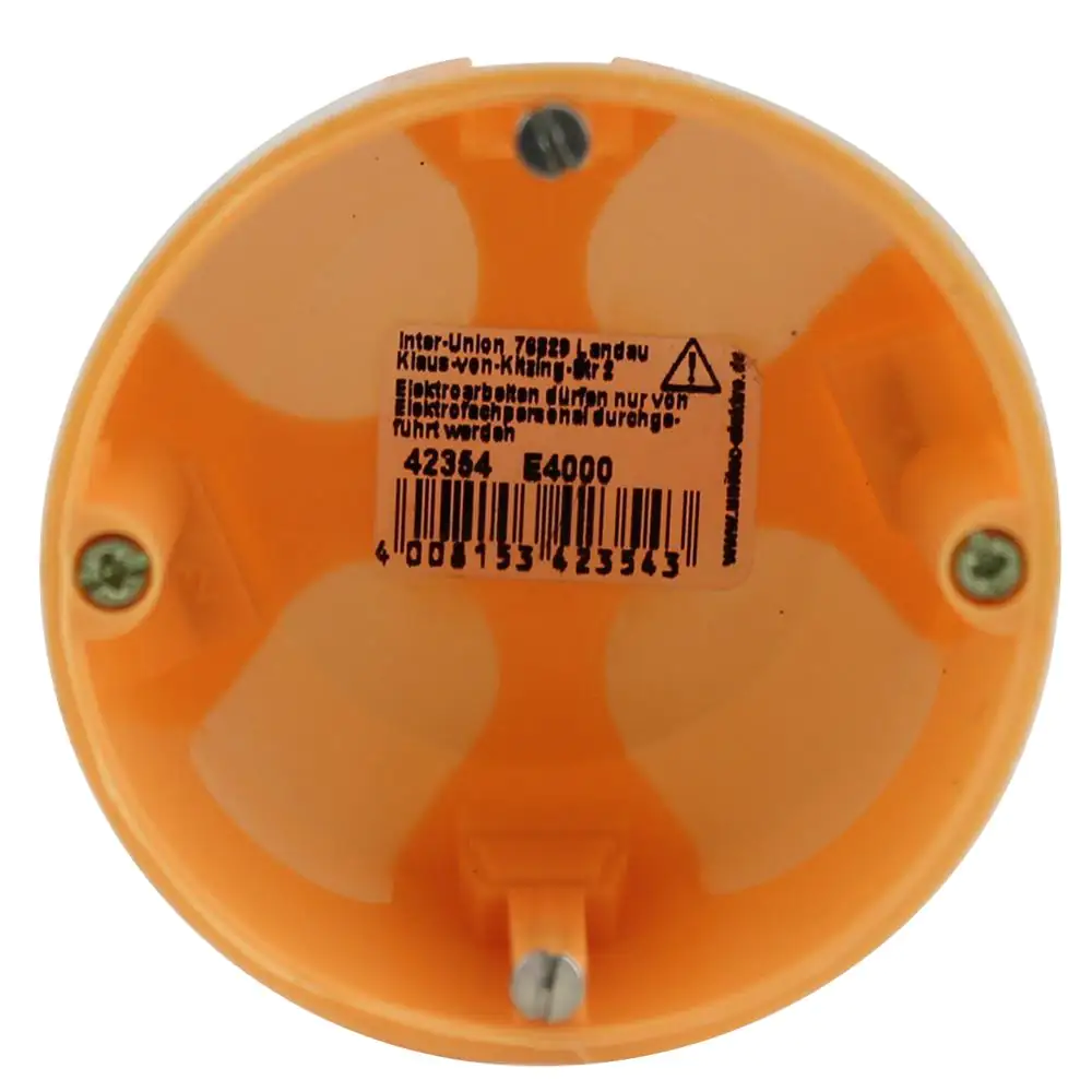 Hohlwand-Schalterdose mit Menbran 61 mm orange Hohlwand-Schalterdose mit Menbran 61 mm orange