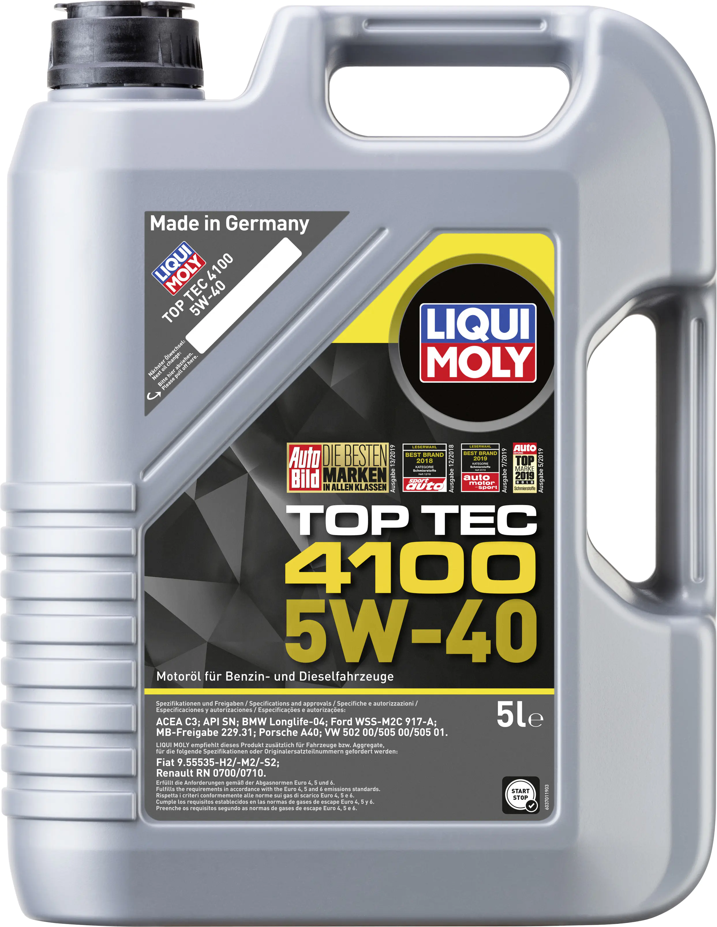 Liqui Moly Motoröl Top Tec 4100 SAE 5W-40 5 L Liqui Moly Motoröl Top Tec 4100 SAE 5W-40 5 L