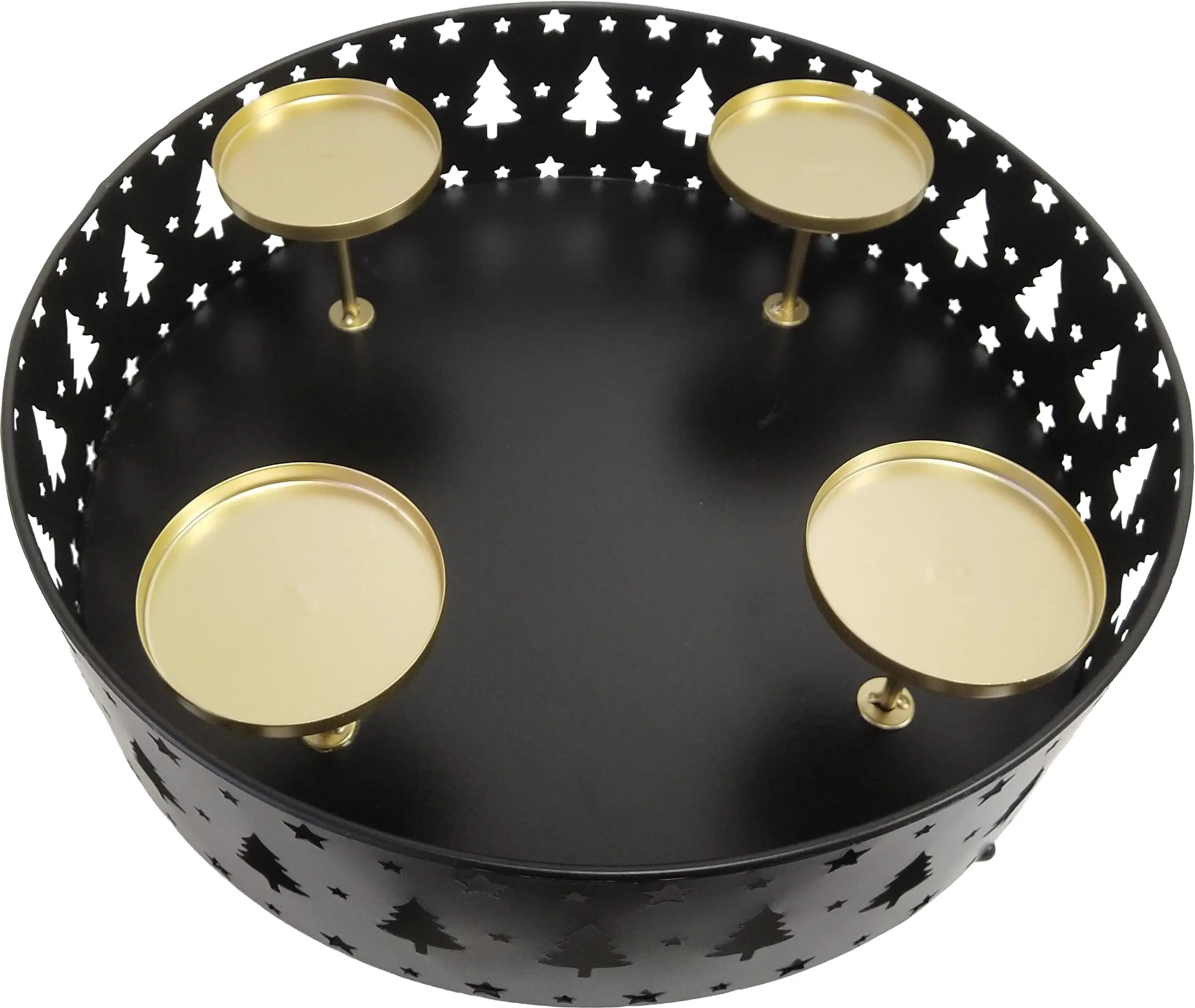 TrendLine Adventskranz Metall 35 x 35 x 10 cm