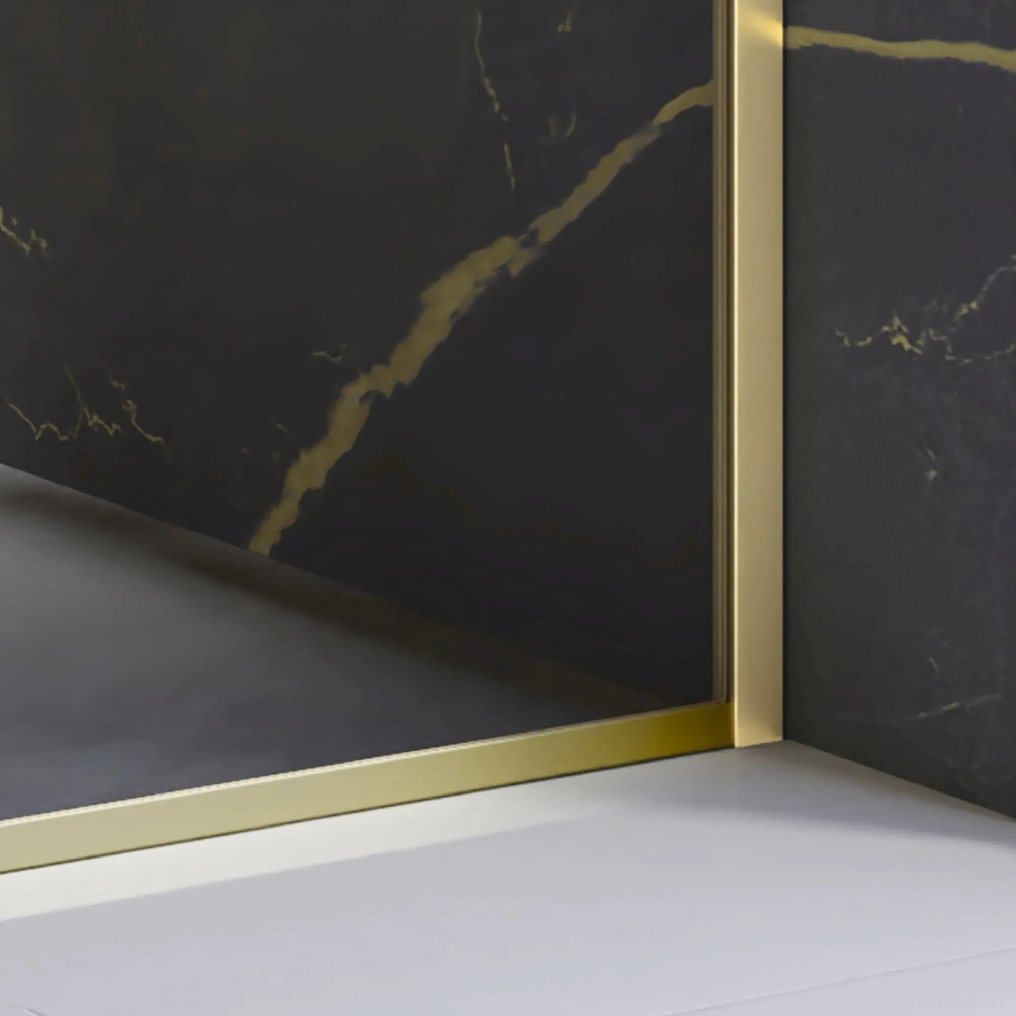 Schulte Duschwand Walk In Trend 2.0 90 x 200 cm Goldoptik matt klar