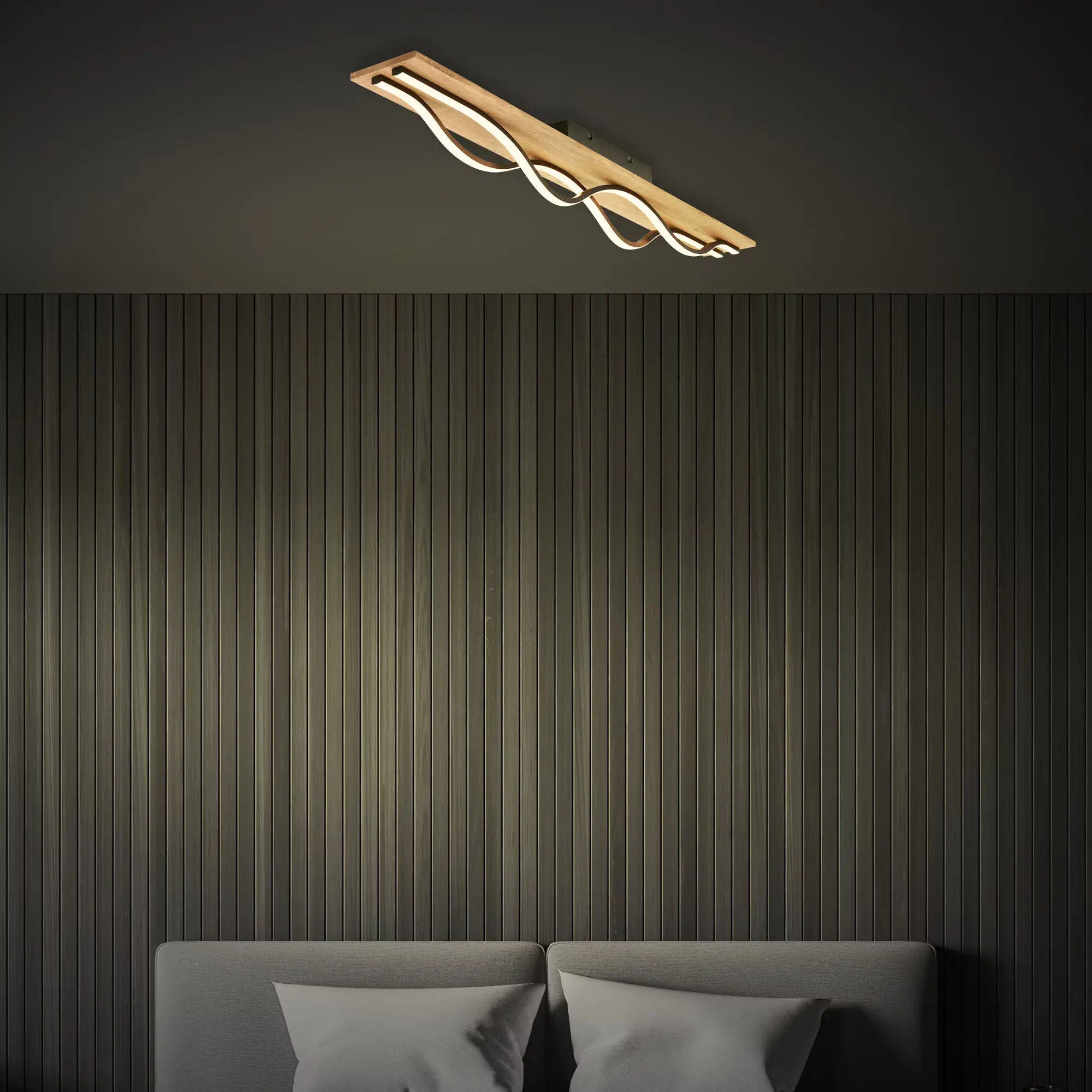 Briloner LED-Deckenleuchte VINKA schwarz Holz Briloner LED-Deckenleuchte VINKA schwarz Holz