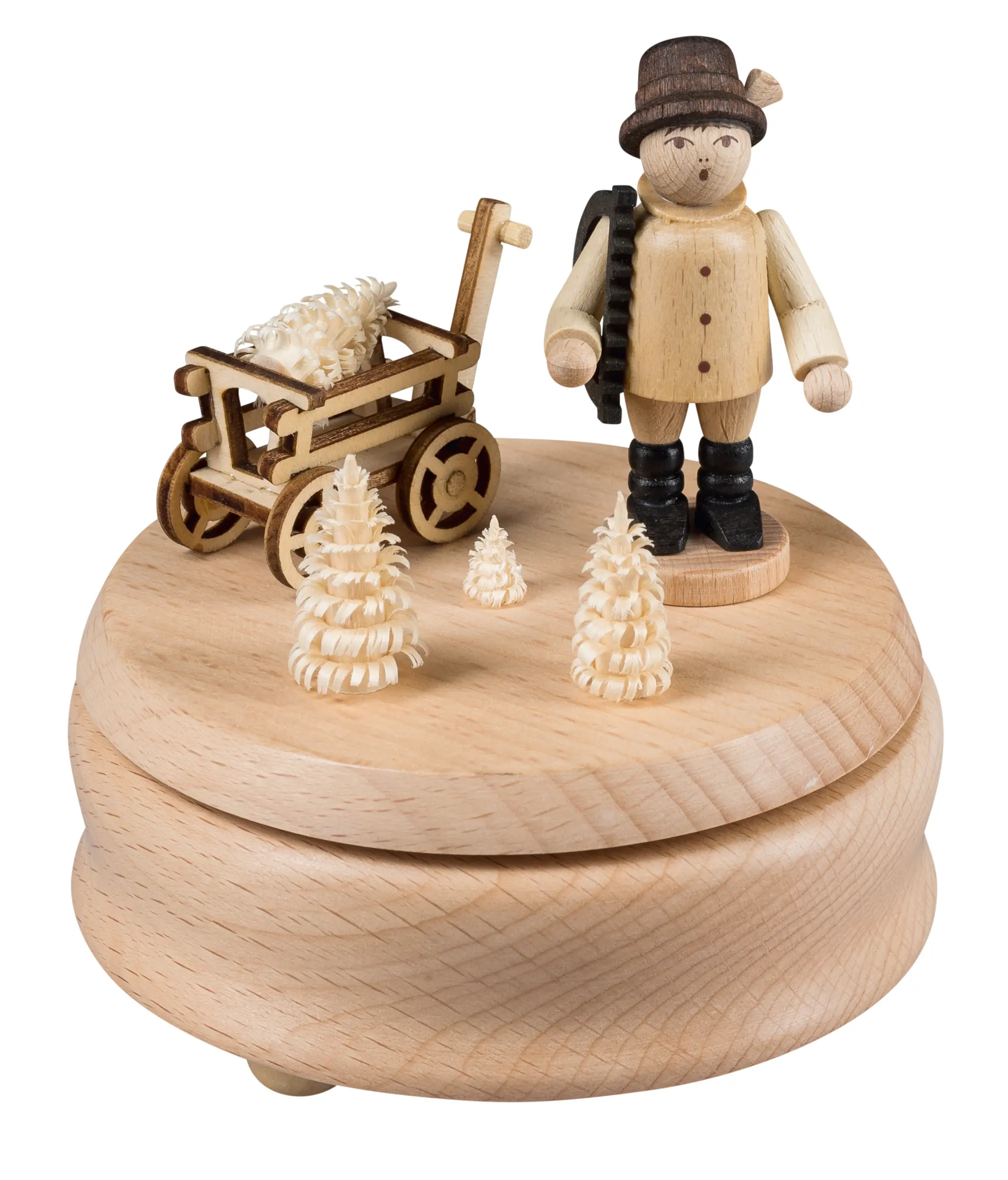 Saico Dekofigur Spieluhr Holzmacher Holz 12 x 11 cm natur