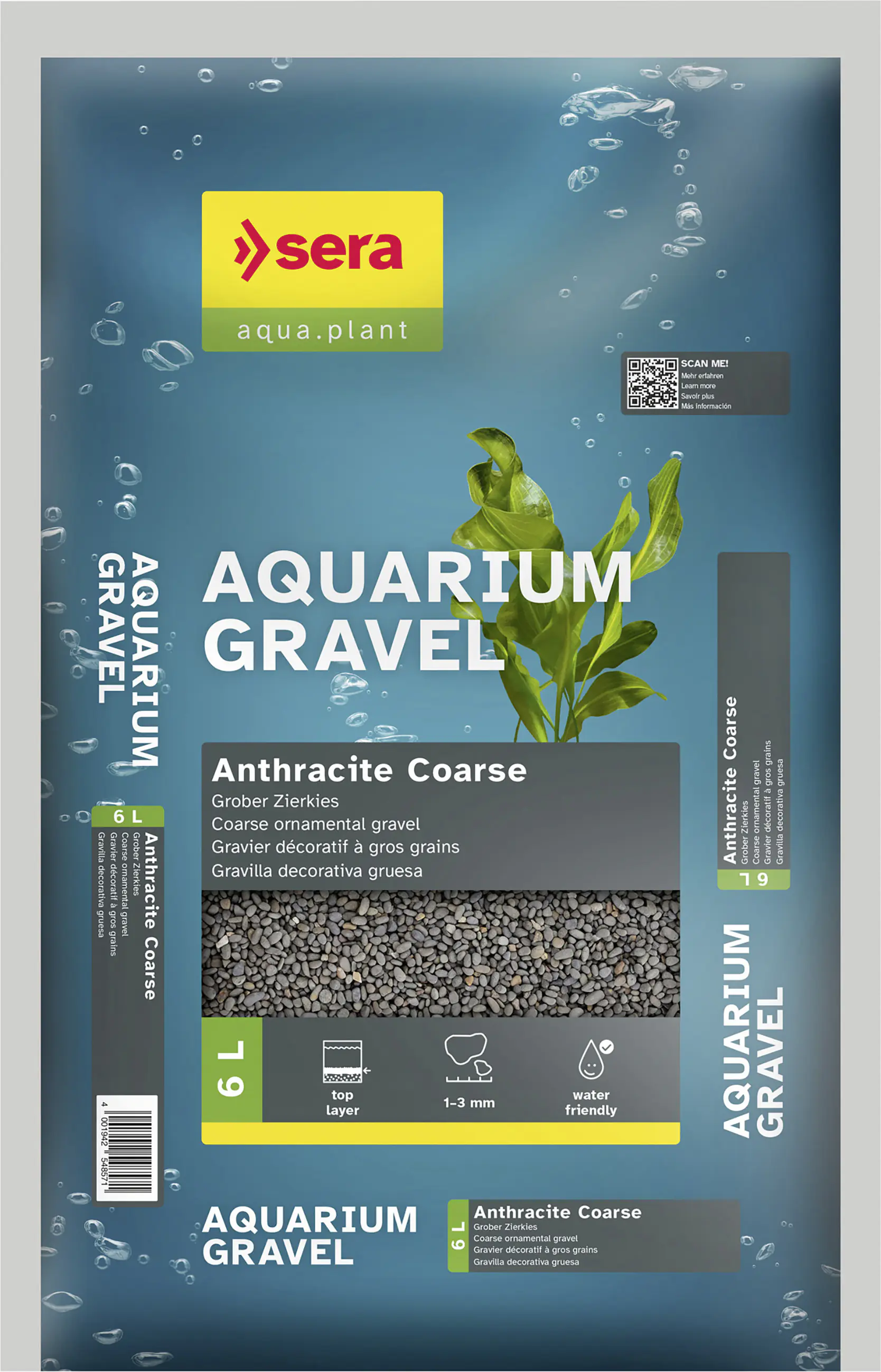 Sera Aquariumkies Anthracite Coarse anthrazit 6 L