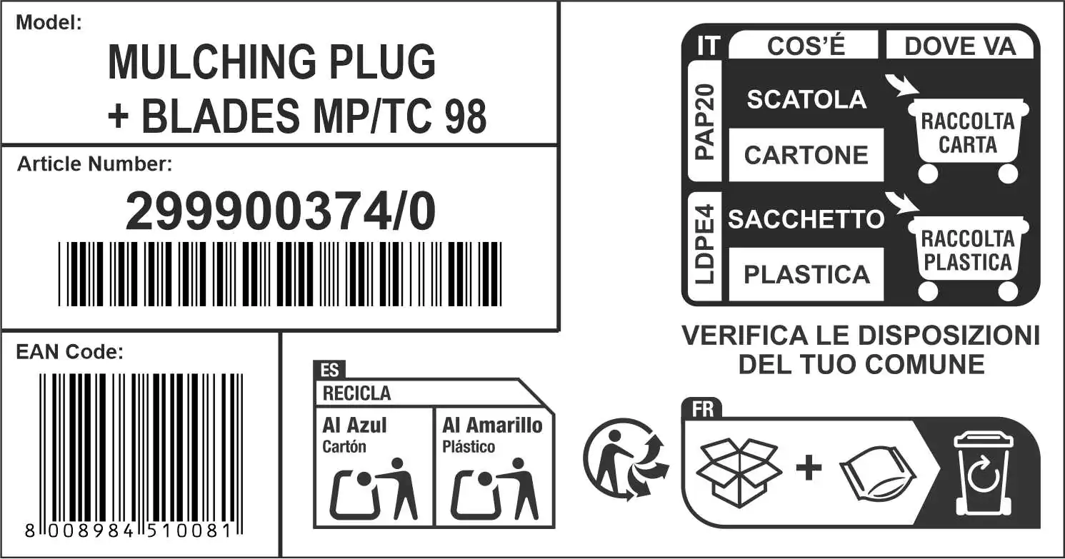 Alpina Mulchkit inkl. Messer 98 cm passend für Alpina Rasentraktor AT4 98