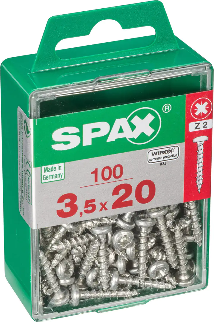 Spax Universalschrauben 3.5 x 20 mm TX 20 Rundkopf - 100 Stk. Spax Universalschrauben 3.5 x 20 mm TX 20 Rundkopf - 100 Stk.