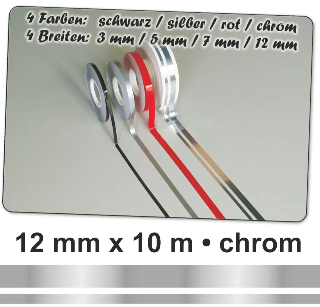 Hermann Schütz Auto Zierstreifen Deco-Stripe chrome - DOPPELSTREIFEN 