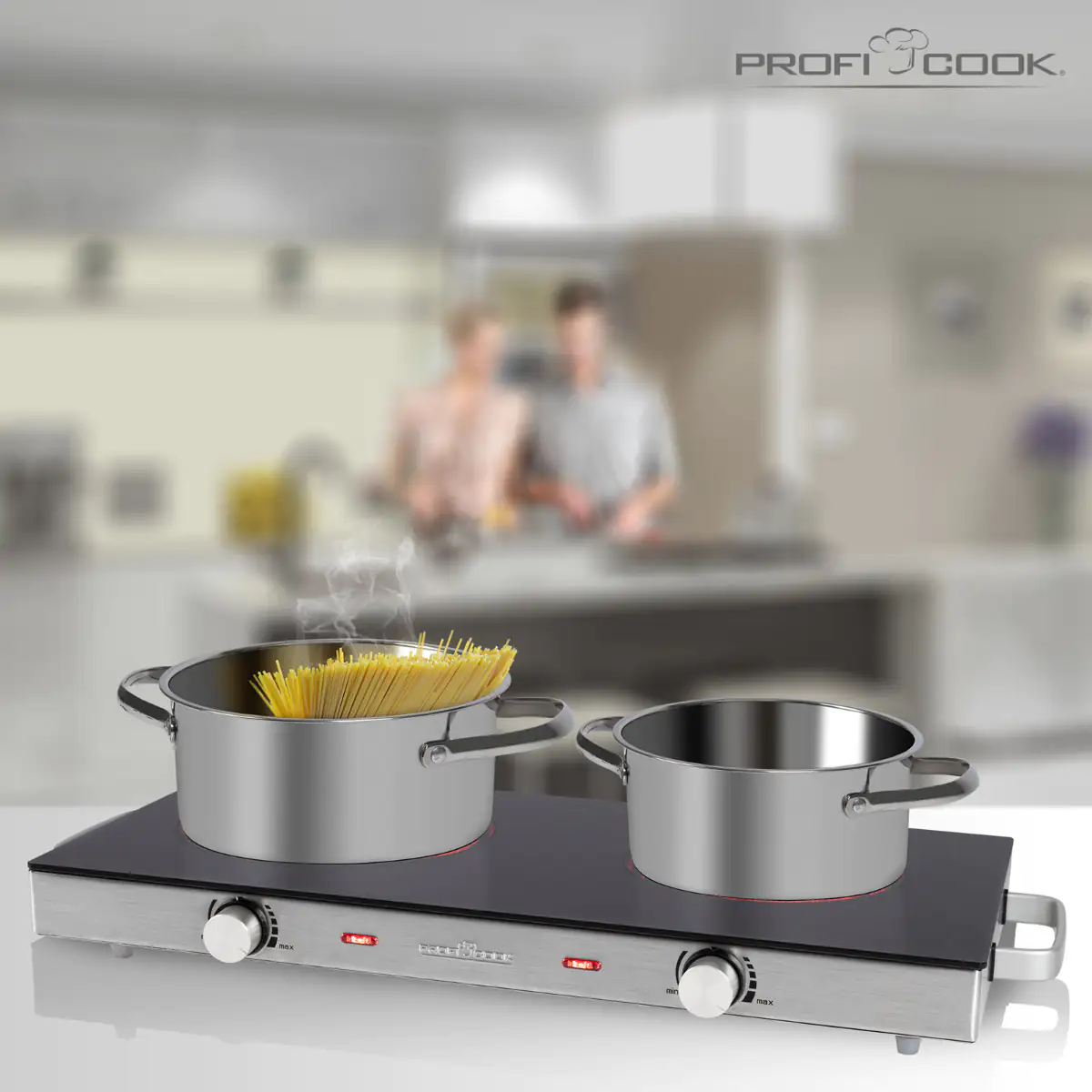 ProfiCook Kochplatte DKP1211 Glaskeramik Doppelkochplatte, 2800 Watt ProfiCook Kochplatte DKP1211 Glaskeramik Doppelkochplatte, 2800 Watt