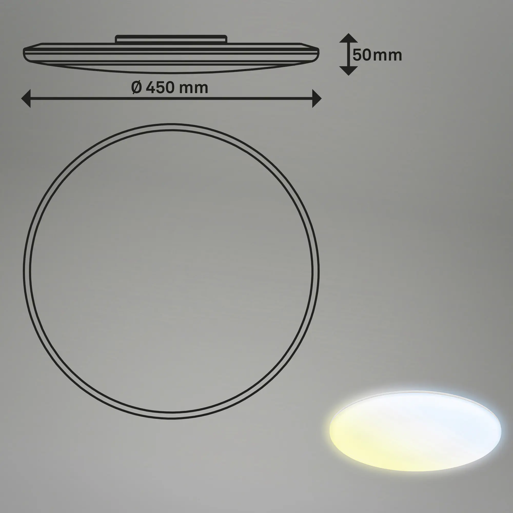 Briloner LED-Deckenleuchte Rowny Ø 45 cm weiß matt CCT dimmbar