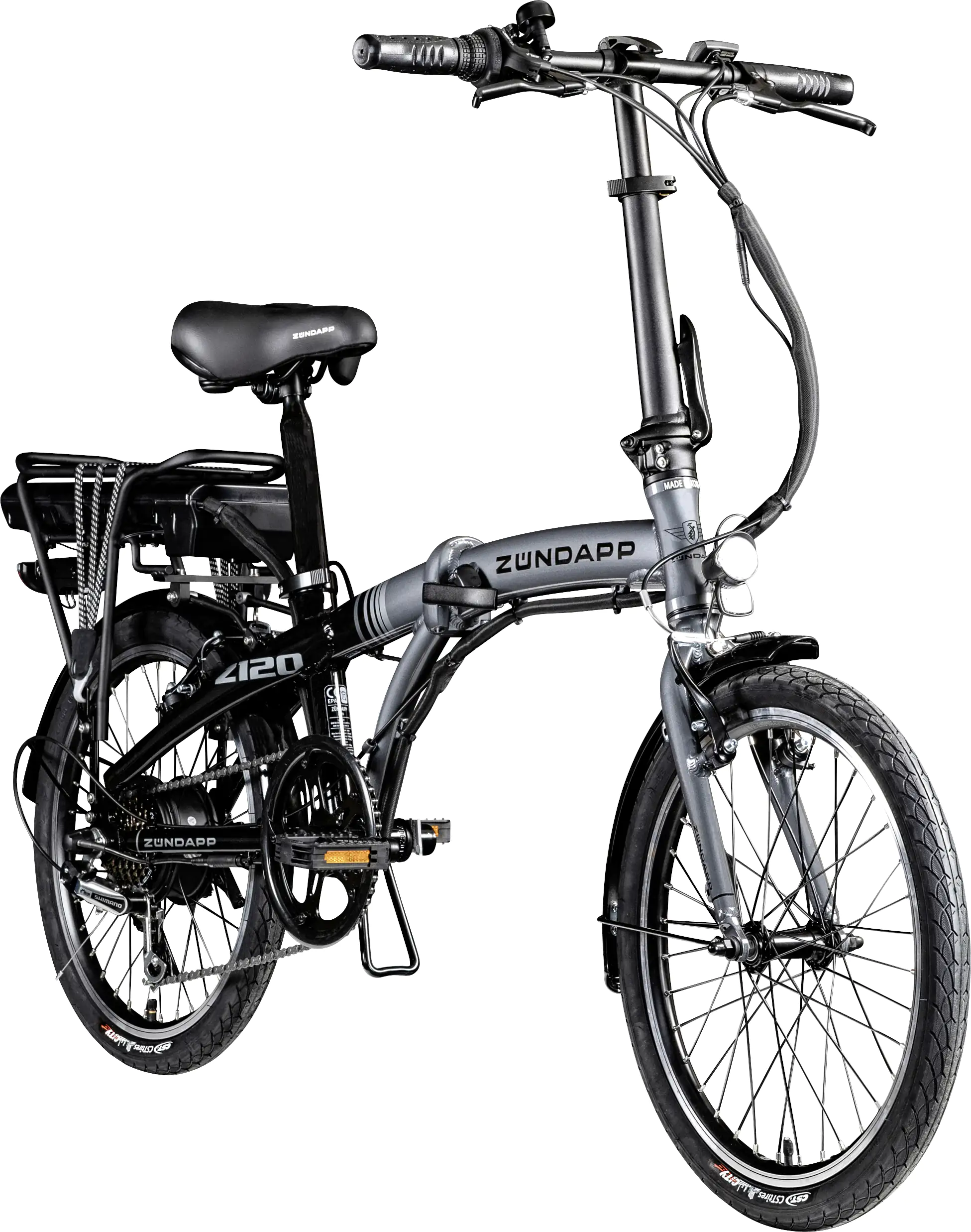 Zündapp E-Bike Faltrad Z120 20 Zoll RH 28cm 7-Gang 374,4 Wh schwarz grau Zündapp E-Bike Faltrad Z120 20 Zoll RH 28cm 7-Gang 374,4 Wh schwarz grau