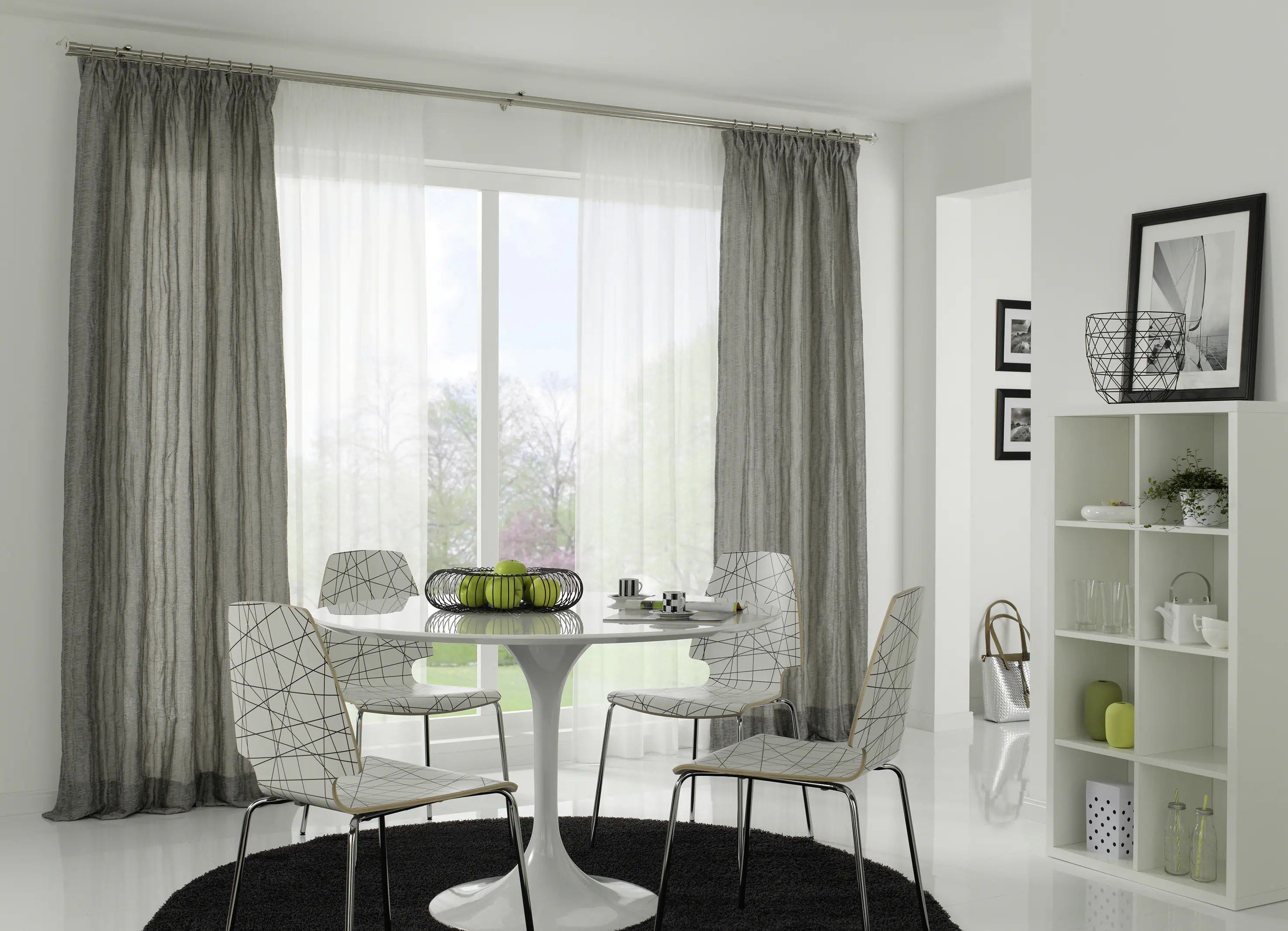 Gardinia Gardinenstange mit Innenlauf Chicago 20 mm edelstahl-optik 120 cm