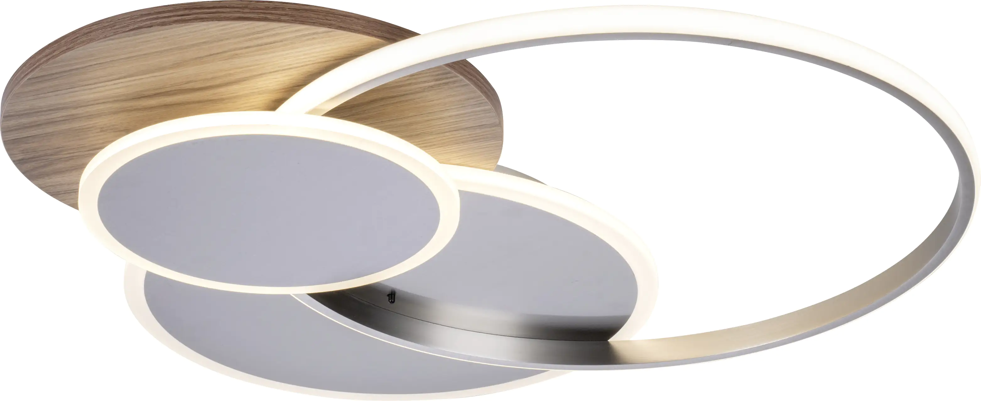 Paul Neuhaus CCT LED Deckenleuchte Palma stahl-holz 65 x 56 cm dimmbar