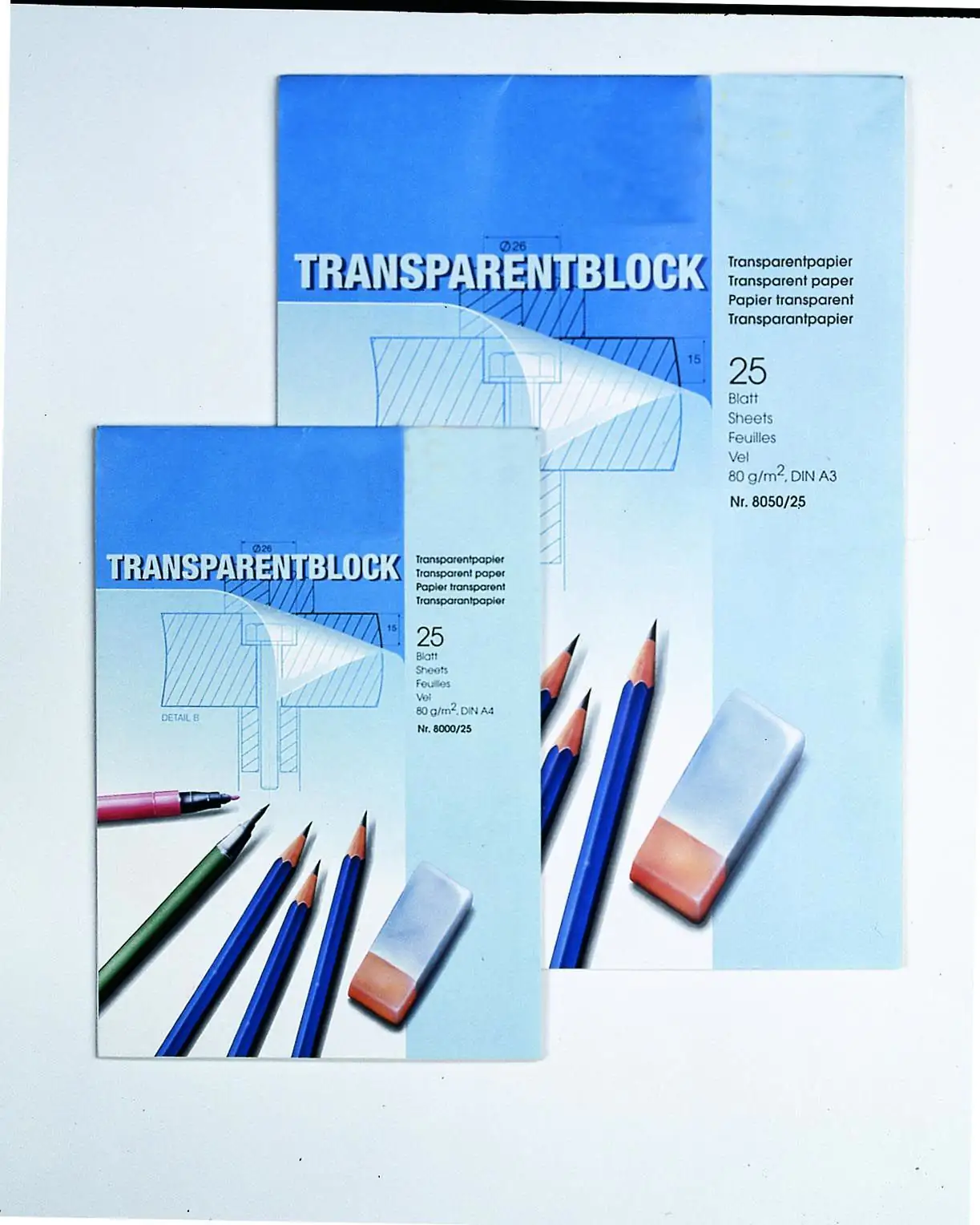 4001868080001 Glorex Transparentpapier-Block 80g A4, 25 Blatt