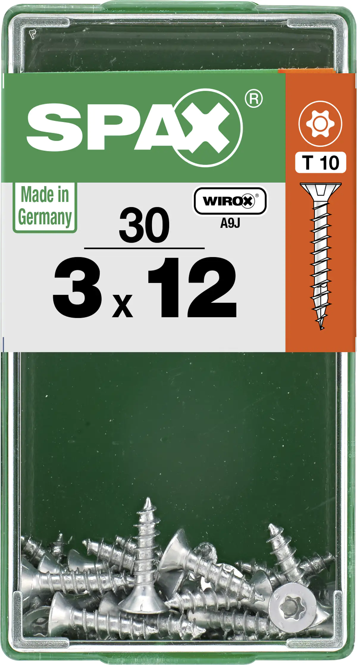 Spax Universalschrauben 3.0 x 12 mm TX 10 Senkkopf - 30 Stk.