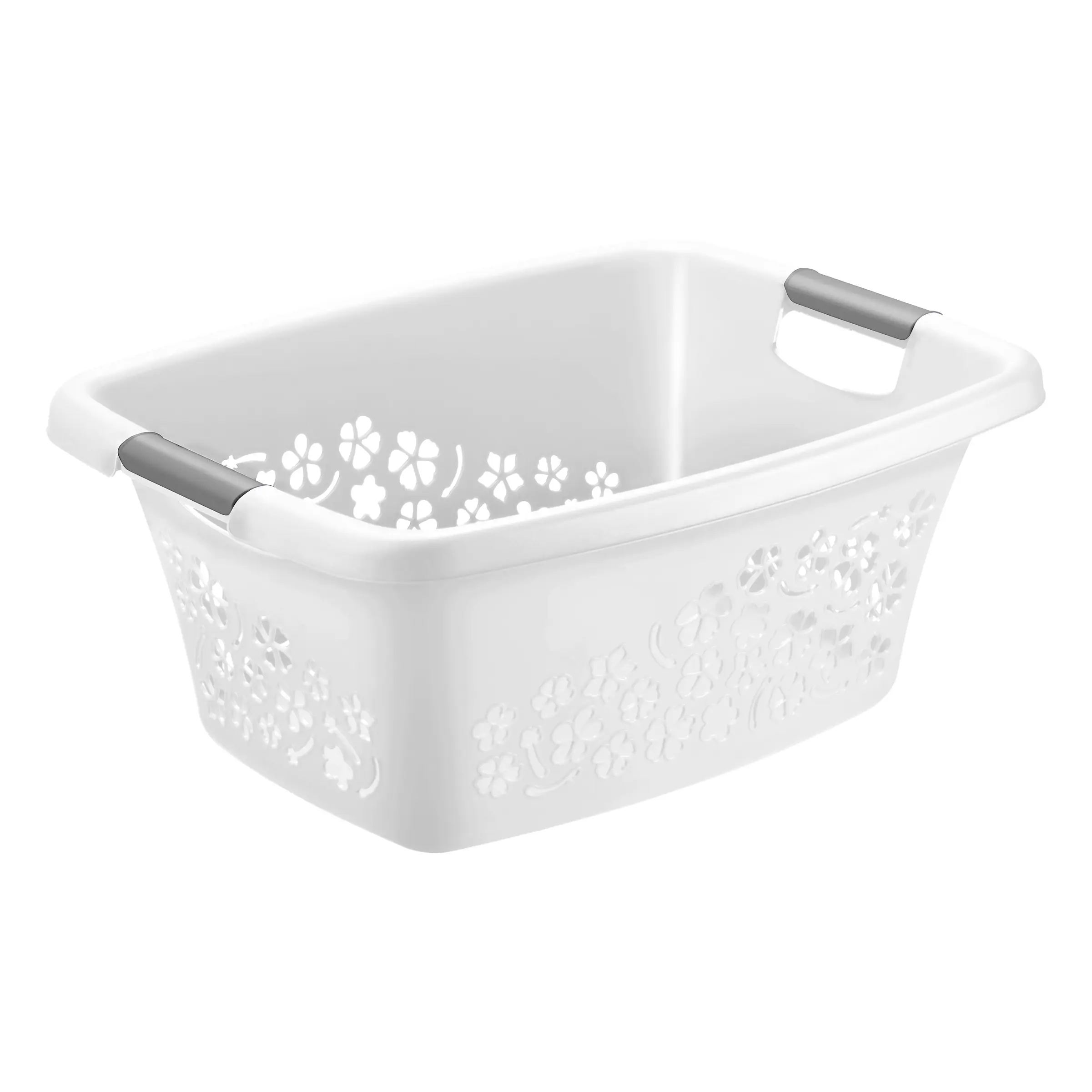 Rotho Wäschekorb Flowers 25 L mistletoe white