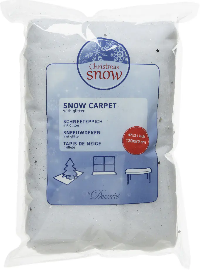 Kaemingk Schneeteppich weiß silber 120 x 80 cm Kaemingk Schneeteppich weiß silber 120 x 80 cm
