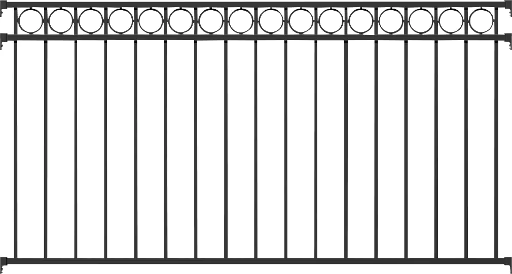 Alberts Zaunelement Circle 100 x 200 cm matt schwarz