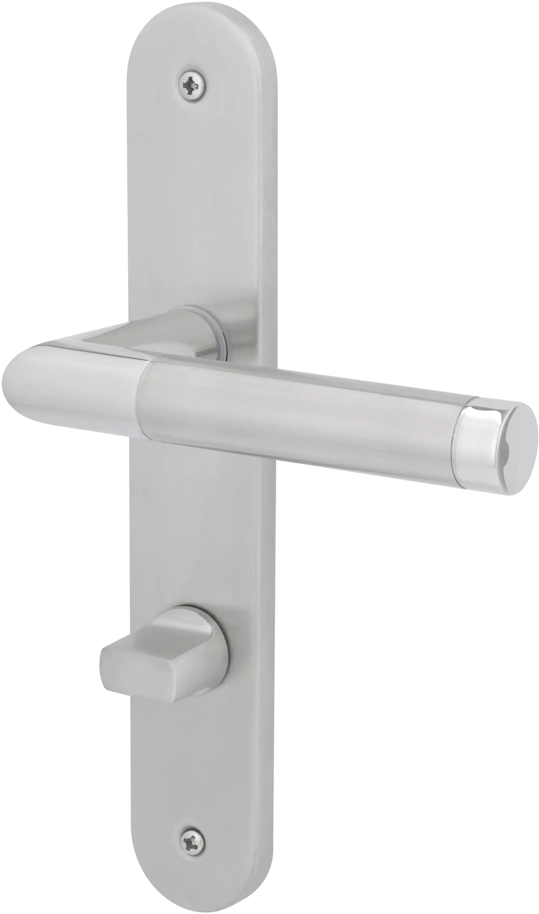 Alpertec WC-Langschildgarnitur Tina Edelstahl Bi-Colour abgerundet