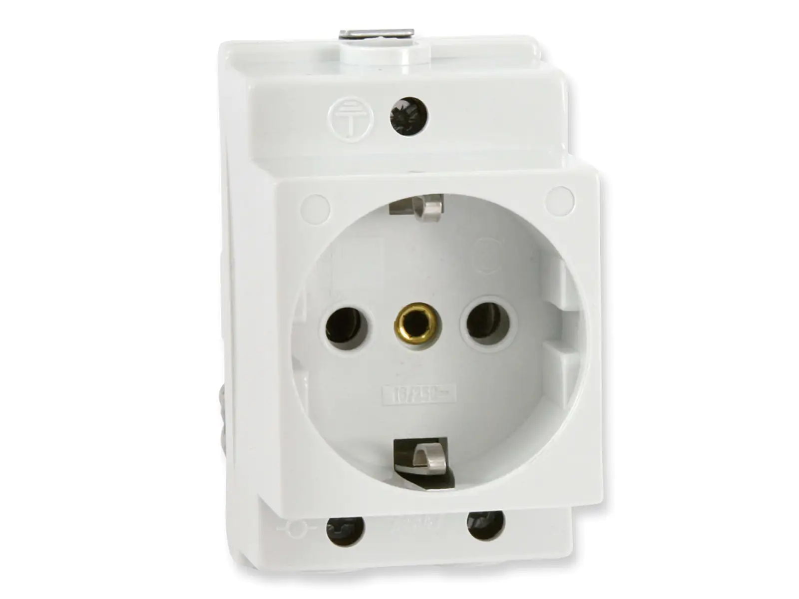 Einbau-Schutzkontaktsteckdose für Hutschienen-Montage