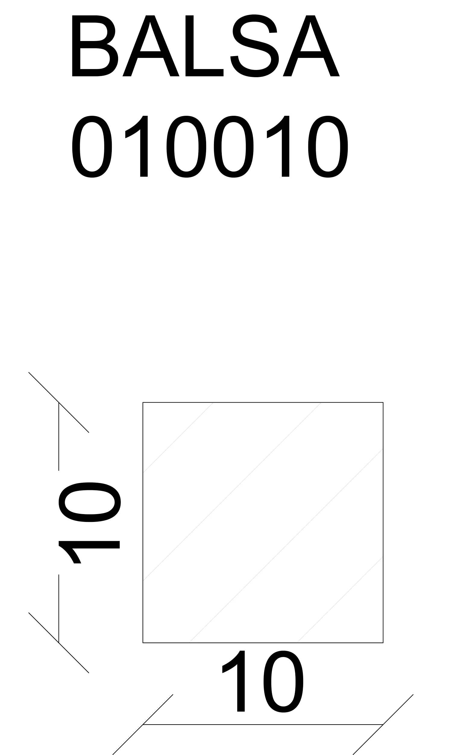 FN Neuhofer Balsa Leiste 100 cm 10 x 10 mm Balsa