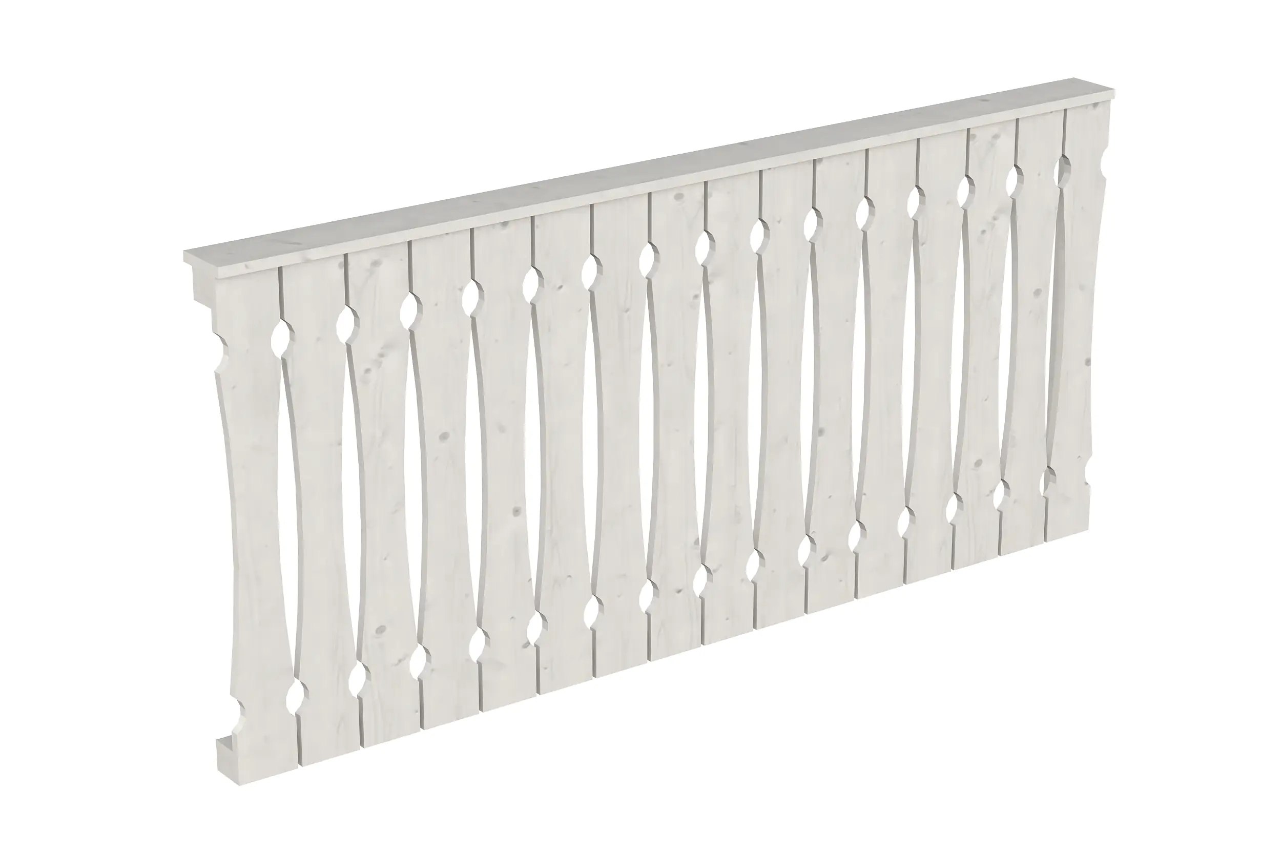 SKAN HOLZ Brüstung Balkonschalung 205 x 96 cm, Fichte, lasiert in Weiß