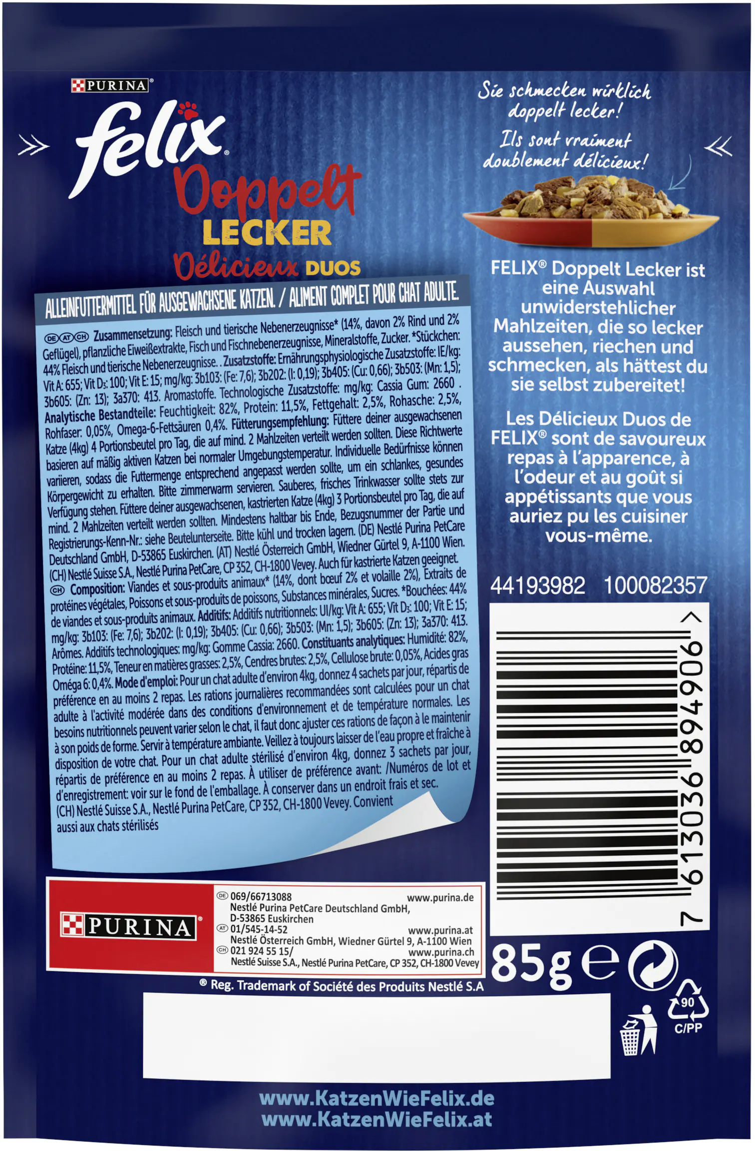 Felix So gut wie es aussieht Doppelt Lecker Rind und Geflügel 85 g