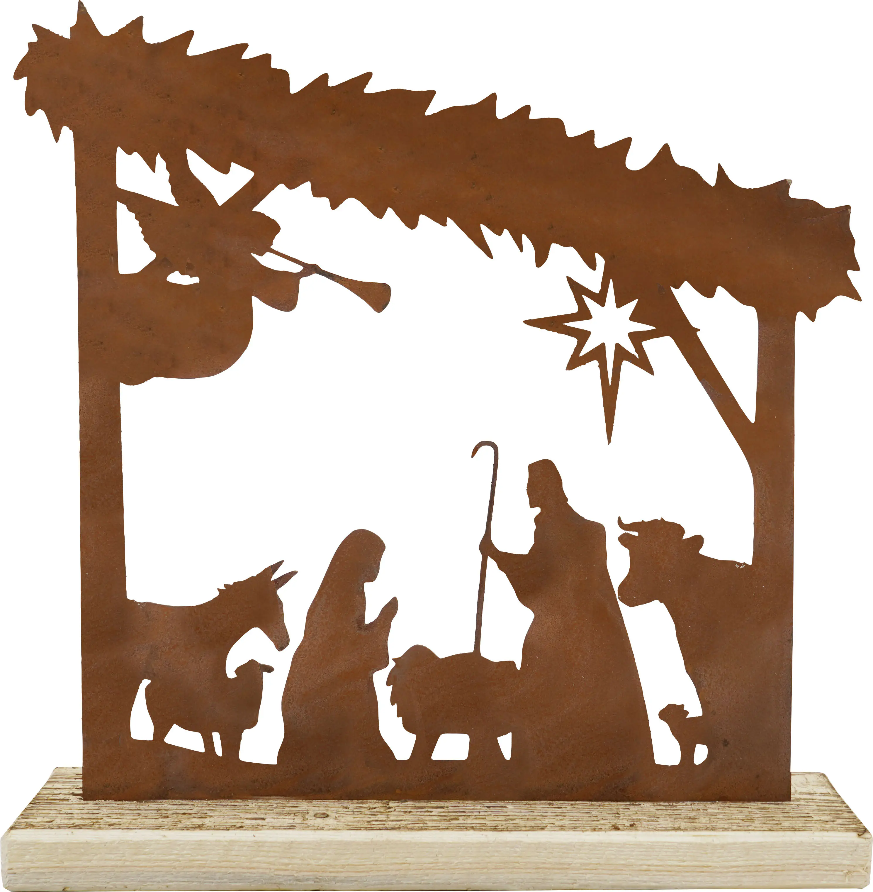 Badeko Krippe Weihnachten 30 x 30 cm rostbraun