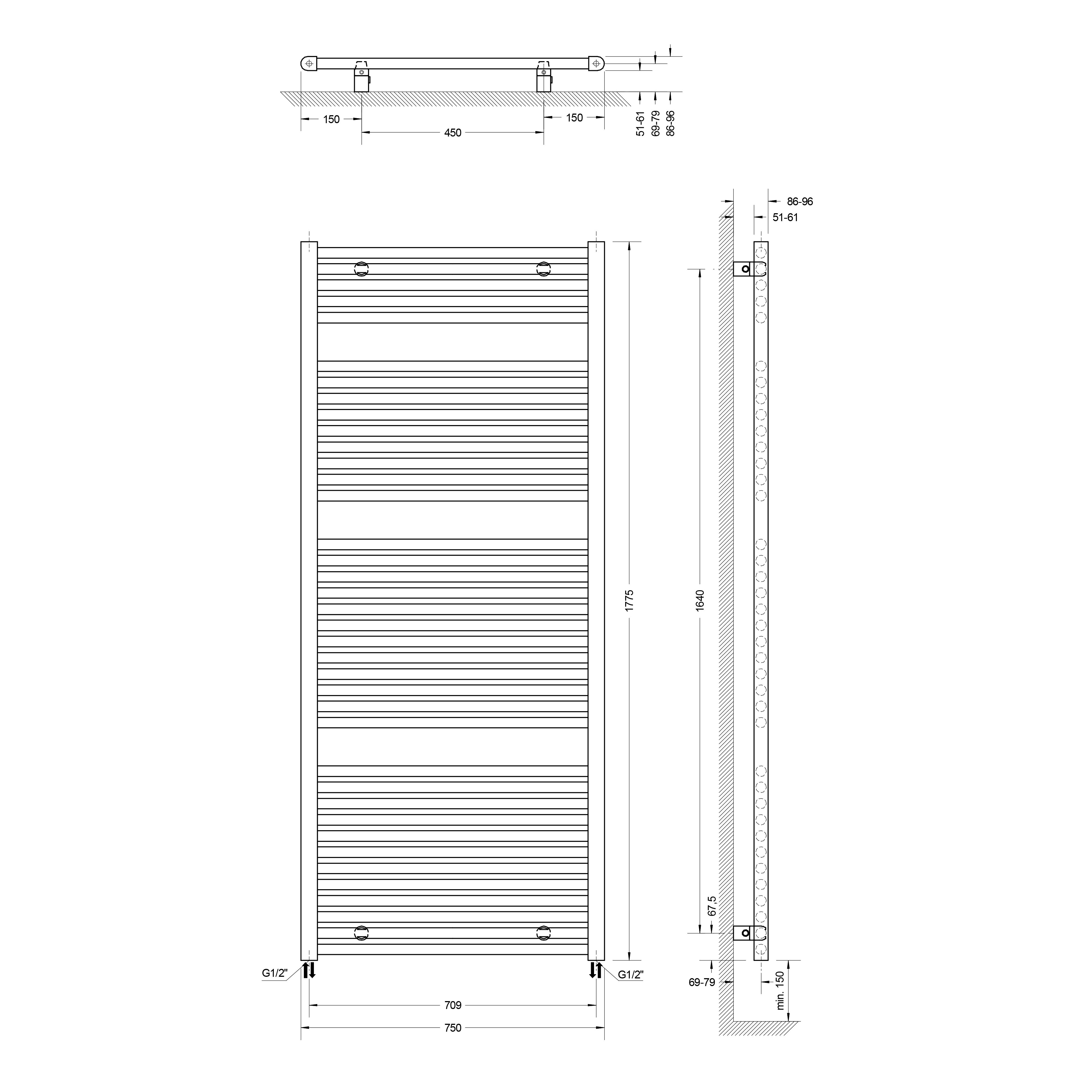 Schulte Badheizkörper München 177,5 x 75 cm 1386 Watt