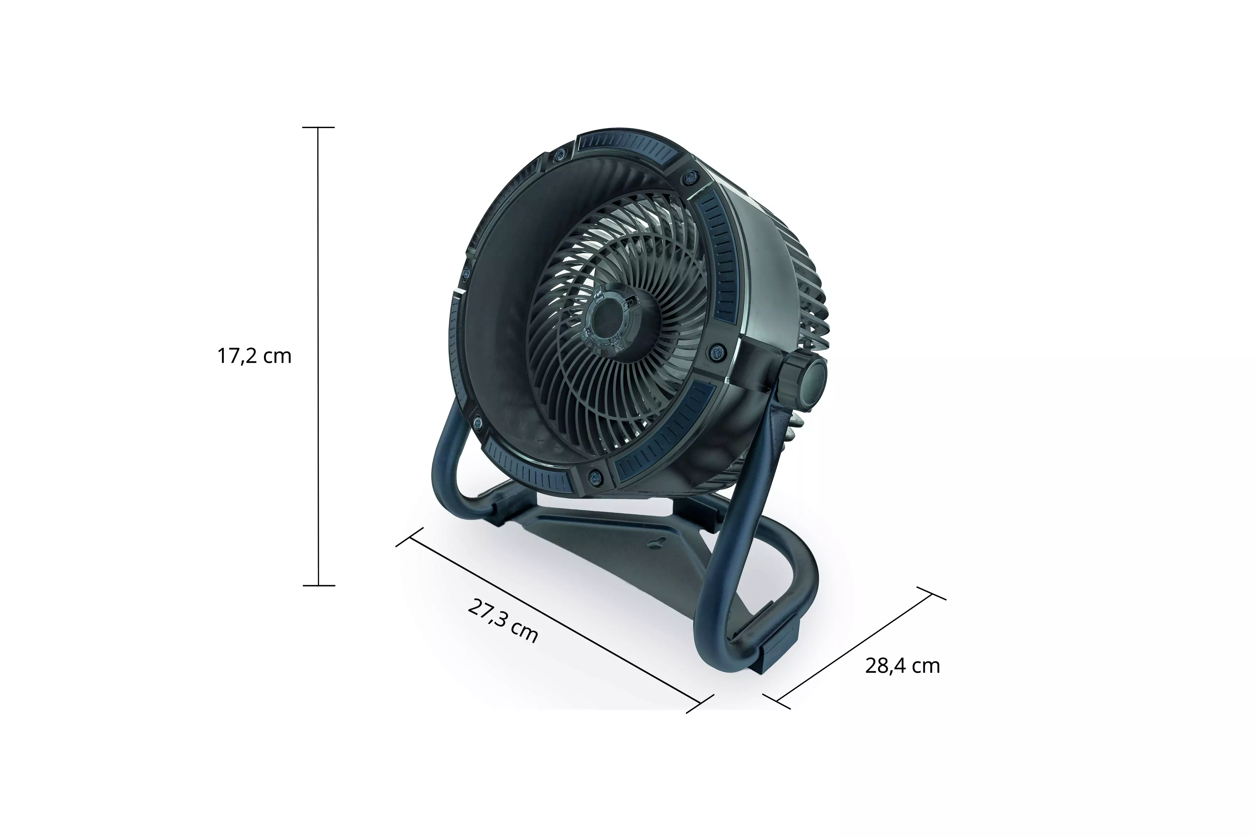 Unold Akkuventilator Outdoor Ø18,5 cm 10W inkl. Licht schwarz