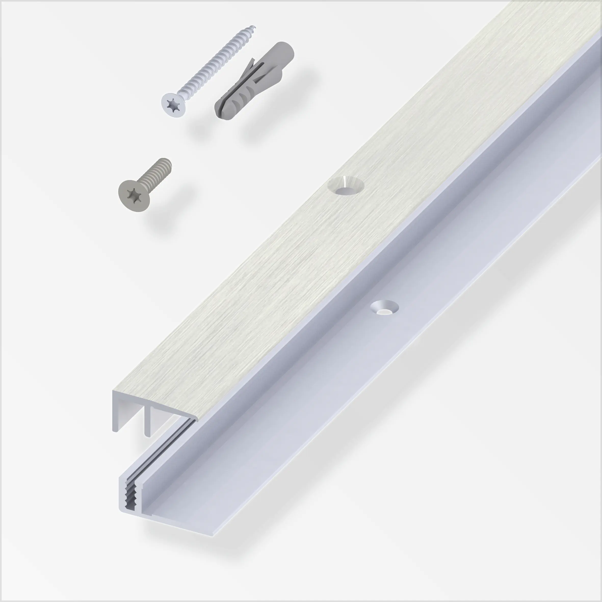 alfer Abschluss- + Träger- 1 m, 21 x 10.5 x 7 - 15 mm Alu eloxiert alfer Abschluss- + Träger- 1 m, 21 x 10.5 x 7 - 15 mm Alu eloxiert