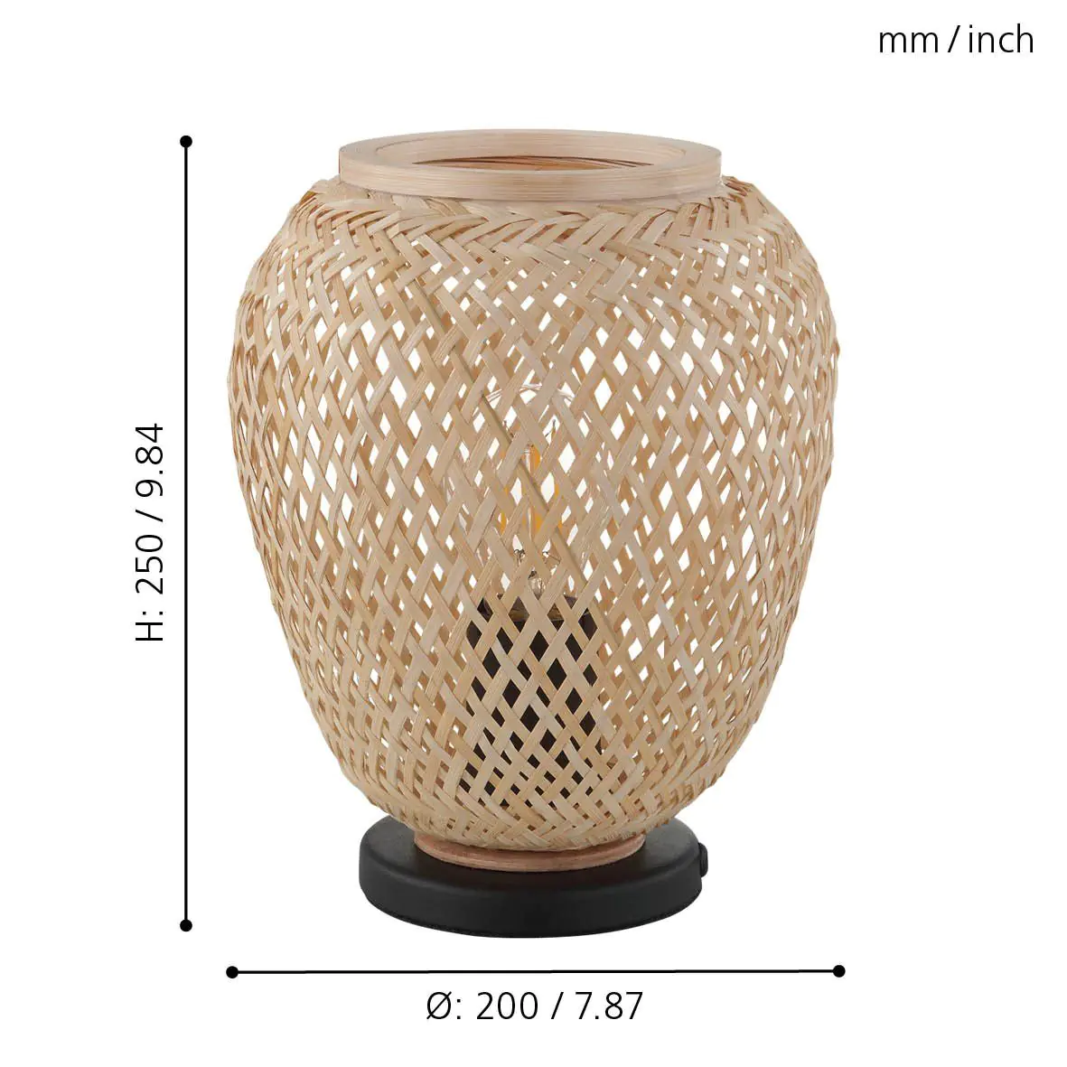 Eglo Tischleuchte Dembleby natur 25 x 20 cm E27 Eglo Tischleuchte Dembleby natur 25 x 20 cm E27