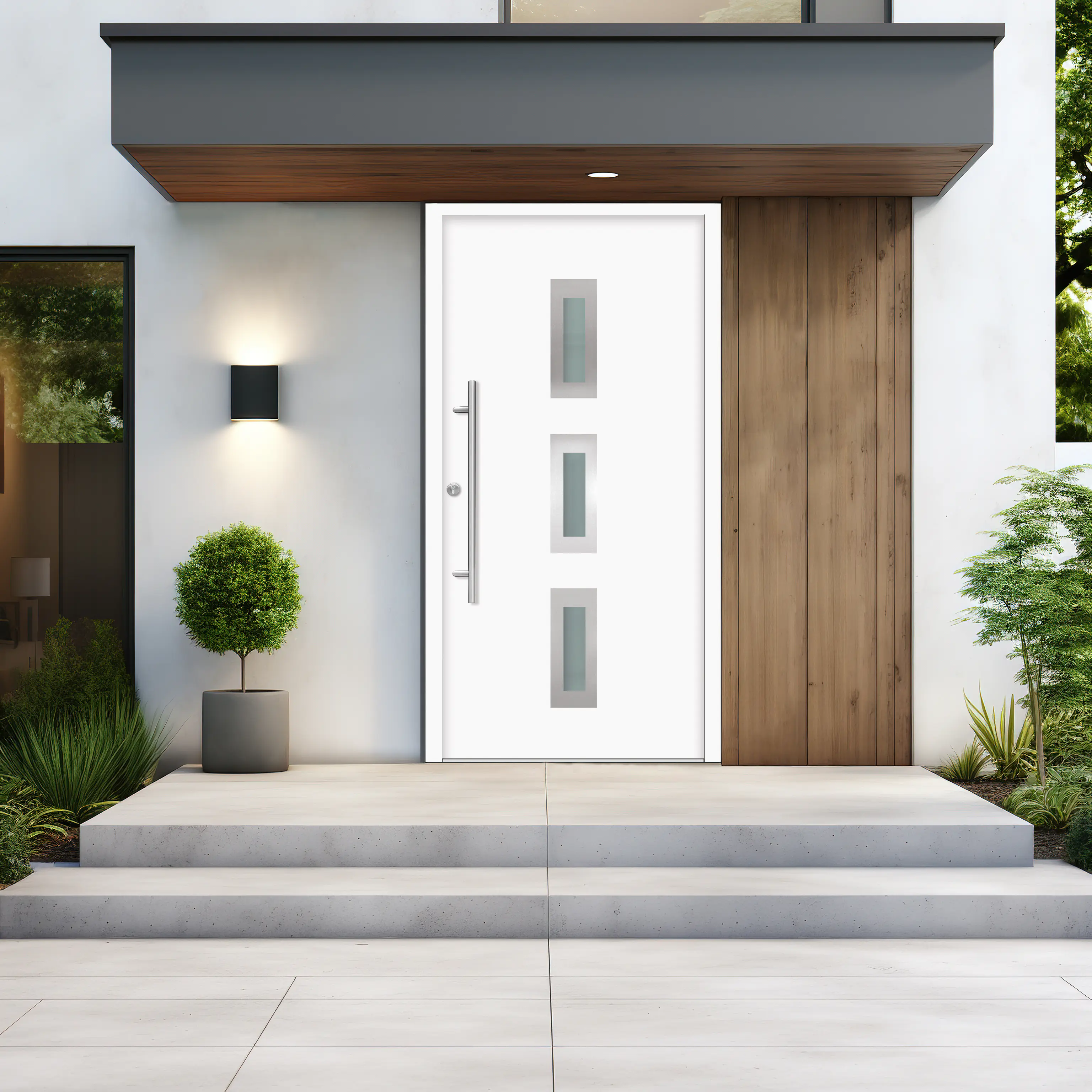 Splendoor Haustür Passivedoor Premium B02 Weiß DIN Links 110 x 210 cm