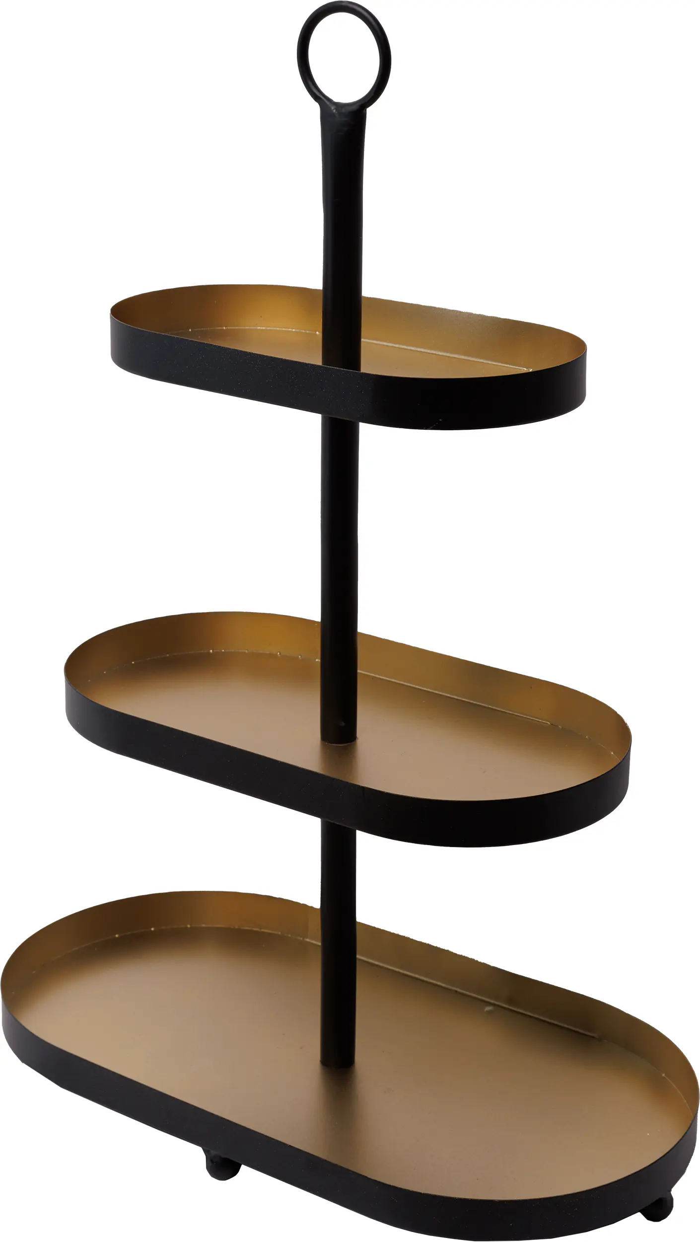 TrendLine Deko Eisen Etagère 50 x 18 x 35 cm schwarz-gold