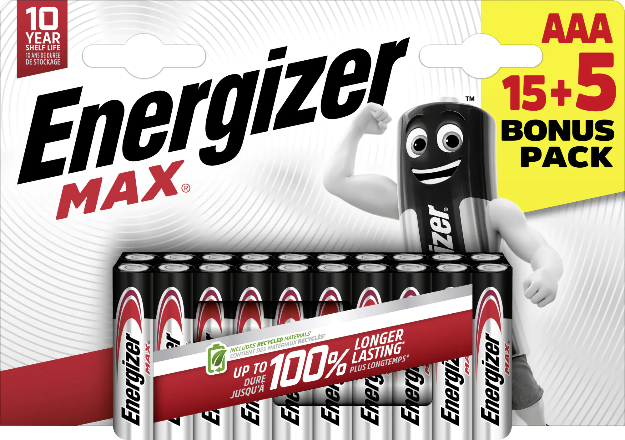 Energizer Max Alkaline Batterie Micro AAA 1,5 V, 15 + 5er Pack Energizer Max Alkaline Batterie Micro AAA 1,5 V, 15 + 5er Pack