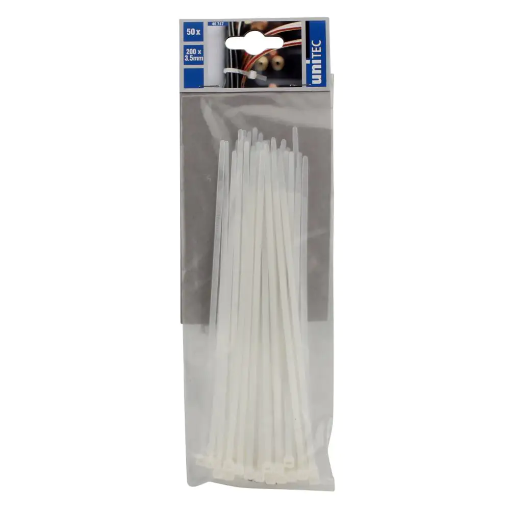 Kabelbinder 3,5 x 200 mm, 50 Stück, transparent