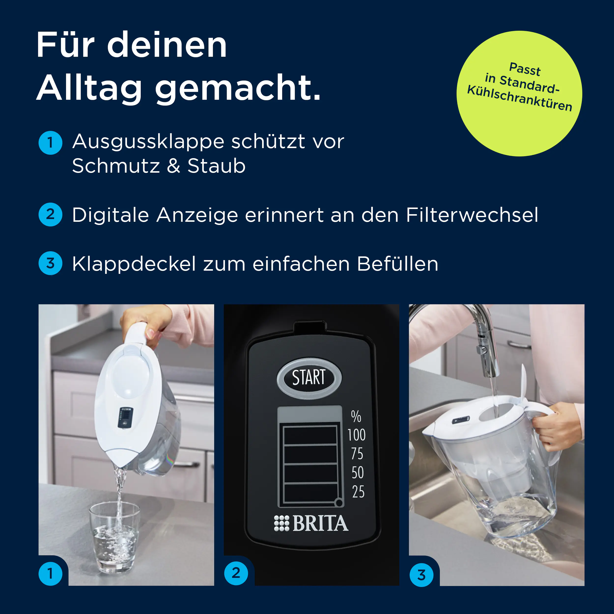 Brita Wasserfilter-Kanne Marella graphit, 2,4 l Füllmenge