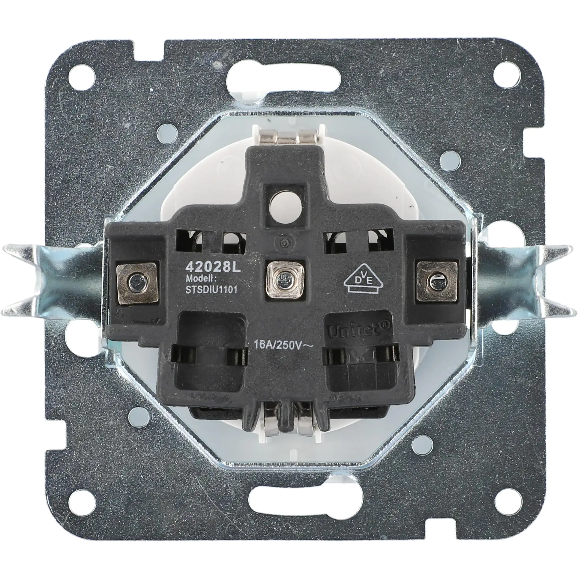 Unitec Steckdose ohne Rahmen ultraweiß, Serie Genua