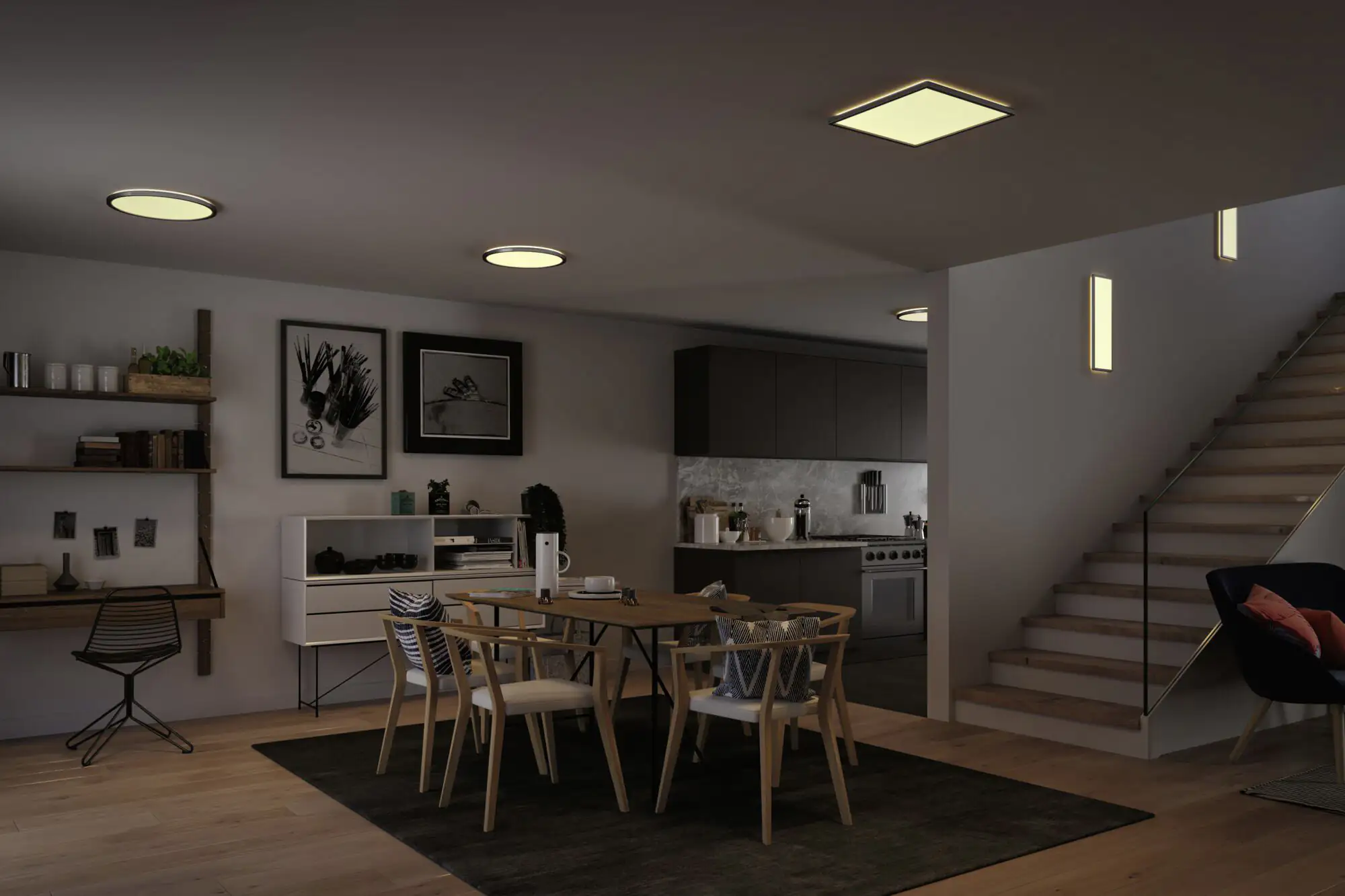 Paulmann LED Panel Atria Shine chrom-matt 42 x 42 cm warmweiß dimmbar