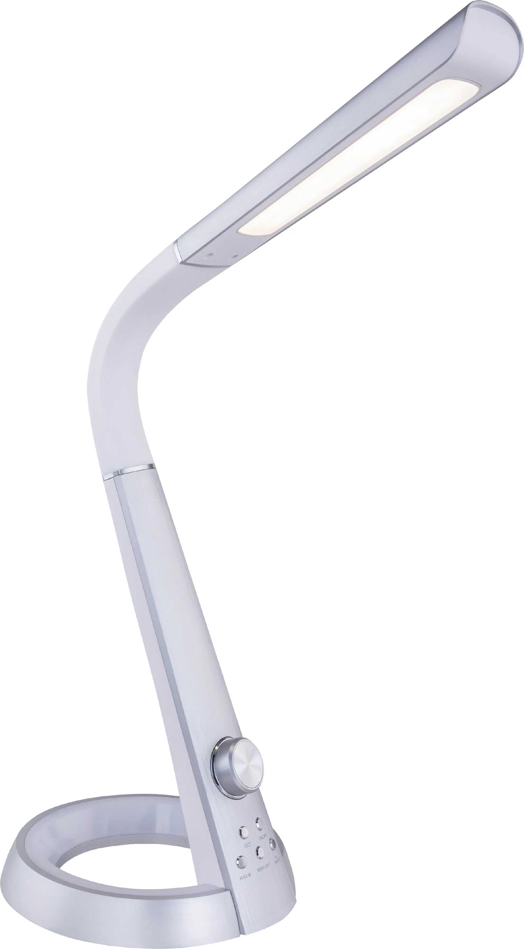 Globo LED Tischleuchte Mitti silber, dimmbar, mit Smartphone Ladefunktion