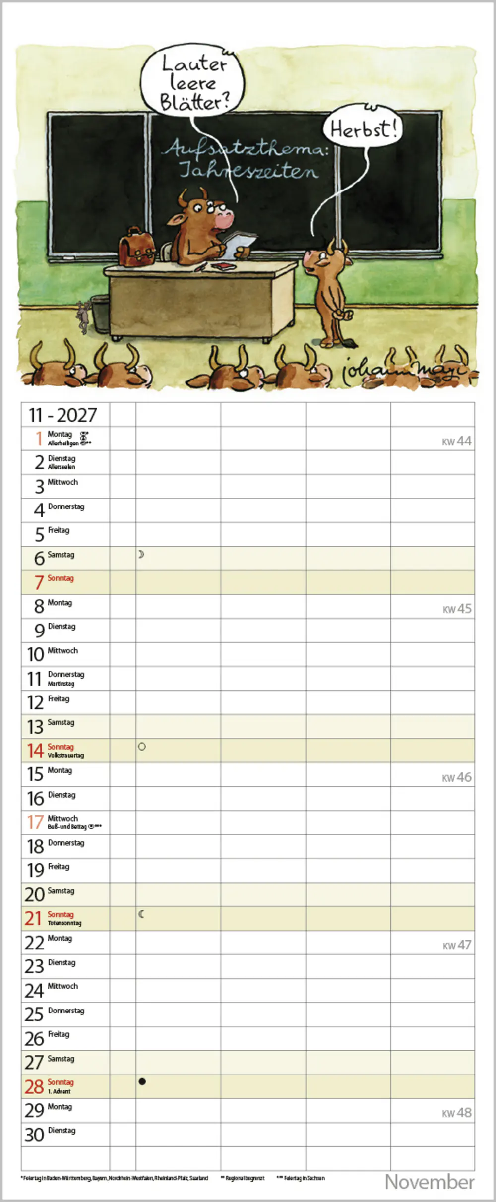 Korsch Kalender Tierisches Familienglück 2027