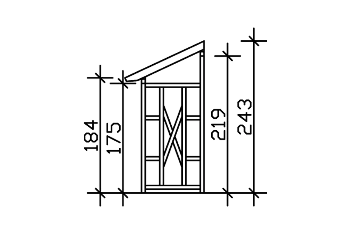 SKAN HOLZ Holzunterstand Paul 2 290 x 126 cm , natur