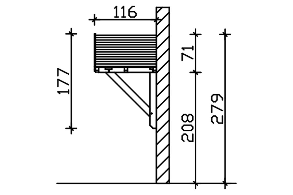 SKAN HOLZ Vordach Stralsund Typ 1 289 x 116 cm, natur