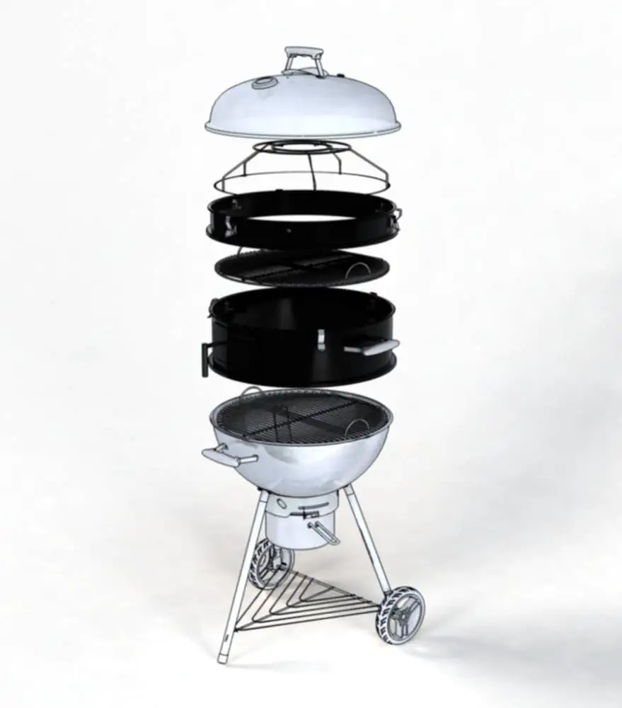 TrendLine Aufsätze für Kugelgrill Smoken Räuchern Niedrigtemperaturgaren