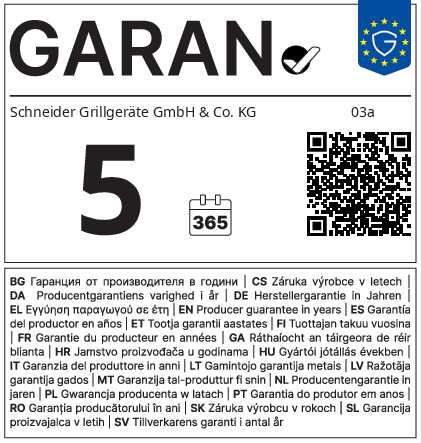 5 Jahre Garantie