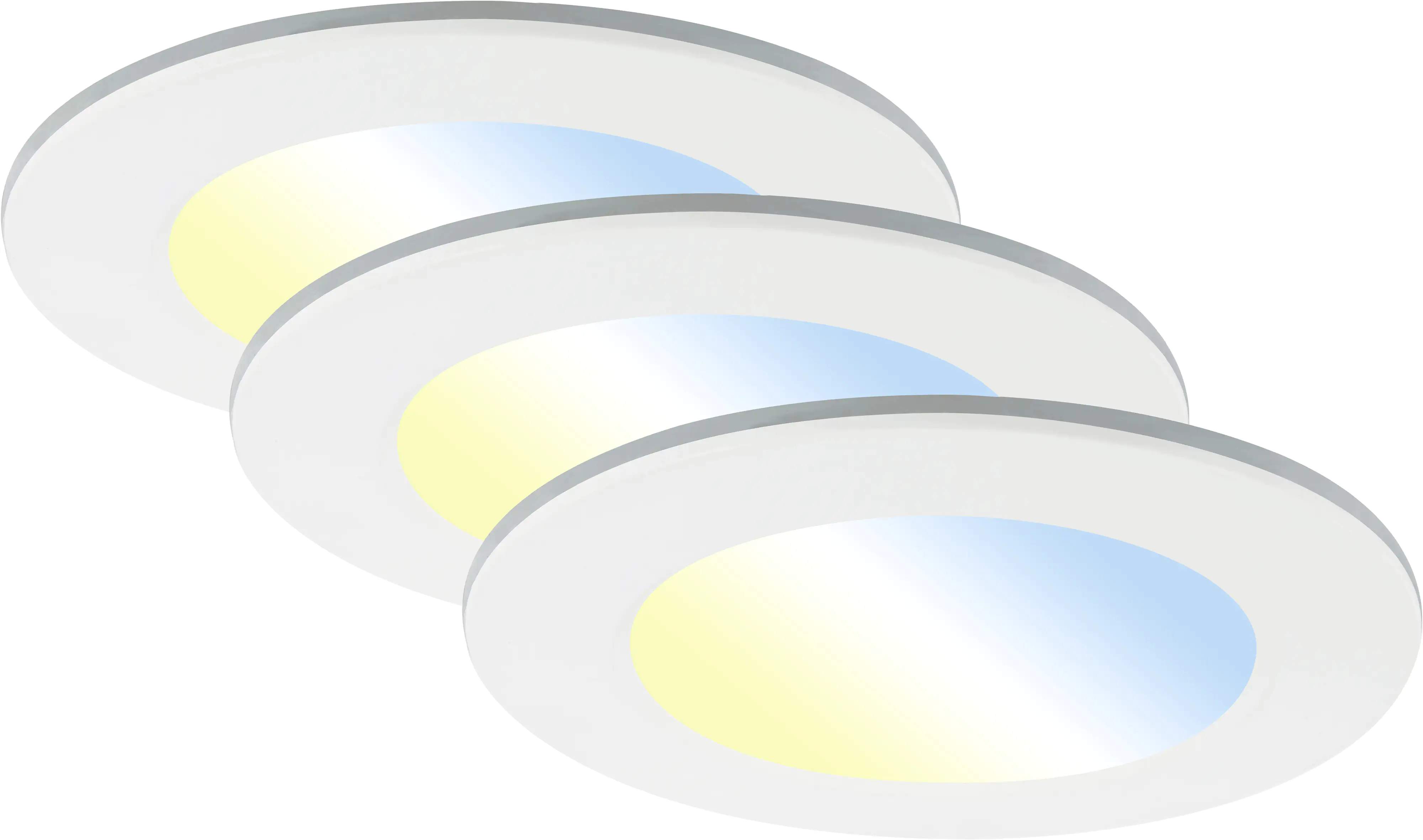 Di-Ka LED Einbauleuchte Fungo RGBW 3er Set weiß Ø 9,2 cm 4,8 W dimmbar Di-Ka LED Einbauleuchte Fungo RGBW 3er Set weiß Ø 9,2 cm 4,8 W dimmbar