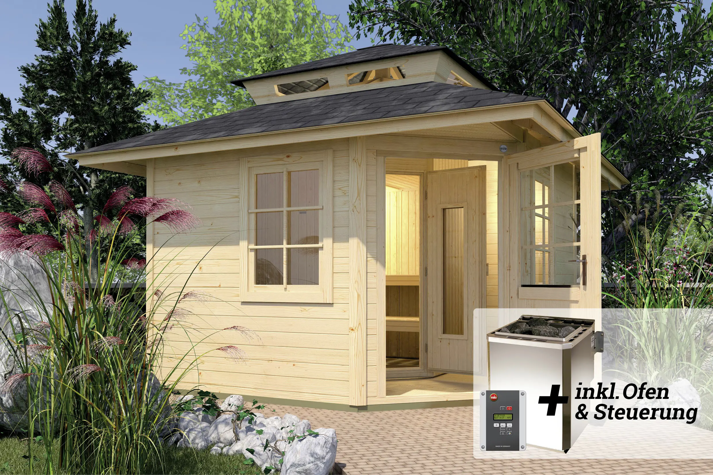 weka Saunahaus KURIKKA Sparset 7,5 kW BioS natur weka Saunahaus KURIKKA Sparset 7,5 kW BioS natur