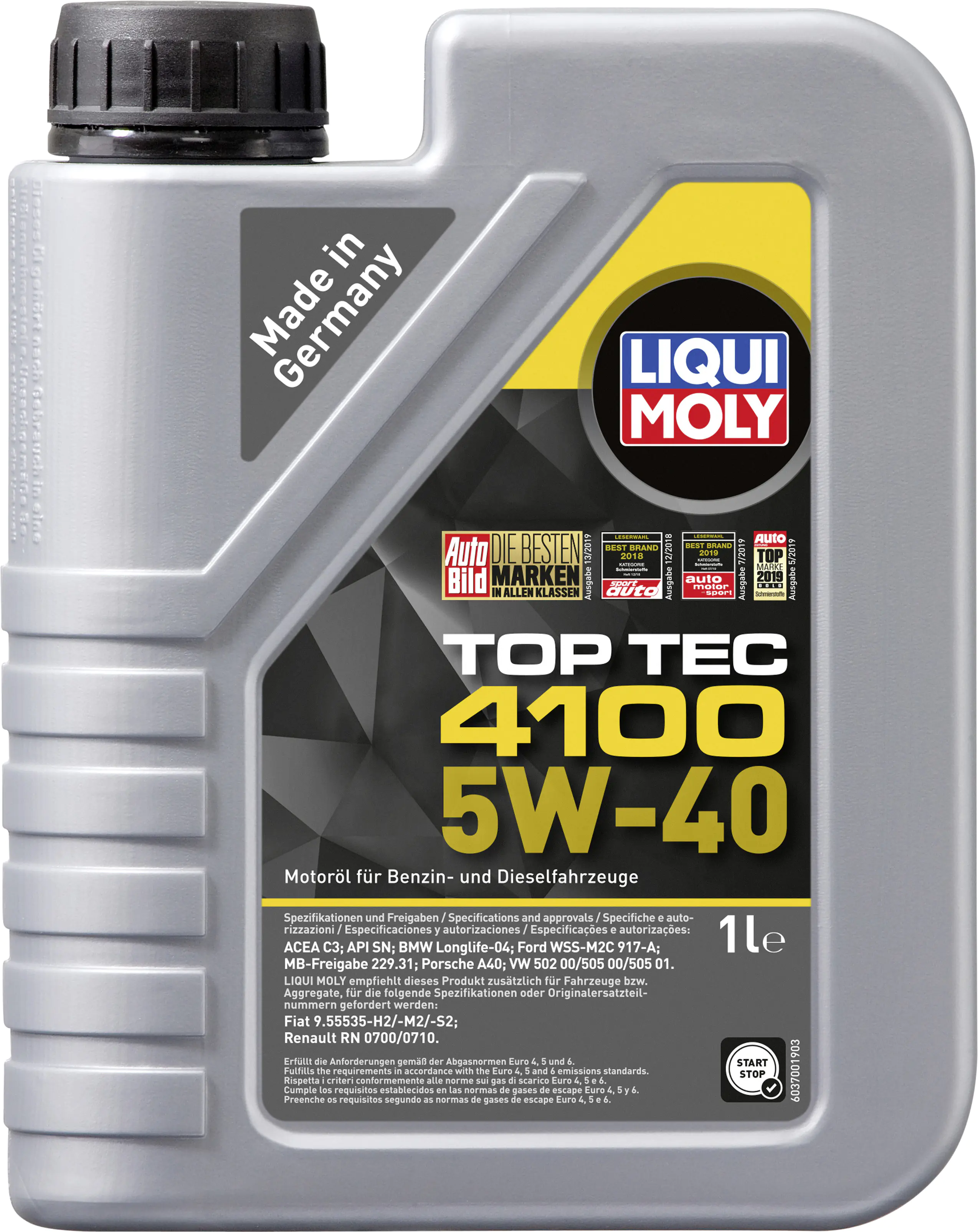 Liqui Moly Motoröl Top Tec 4100 SAE 5W-40 1 L Liqui Moly Motoröl Top Tec 4100 SAE 5W-40 1 L
